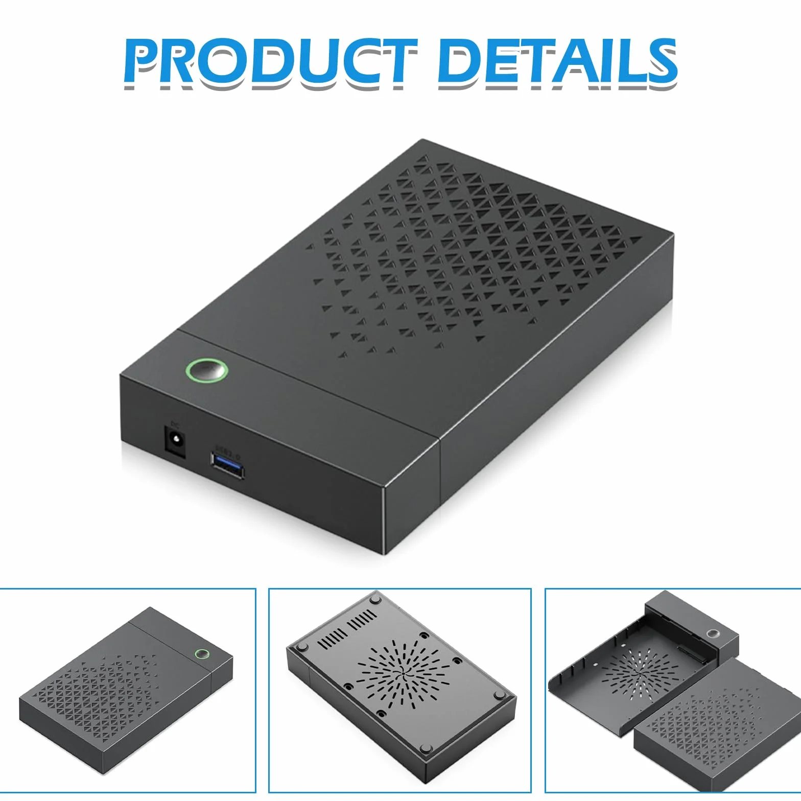 Leikurvo Docking Station SATA HDD SSD 2,5" 3,5" USB C 3.0 5 Gbps UASP 6 TB Nero