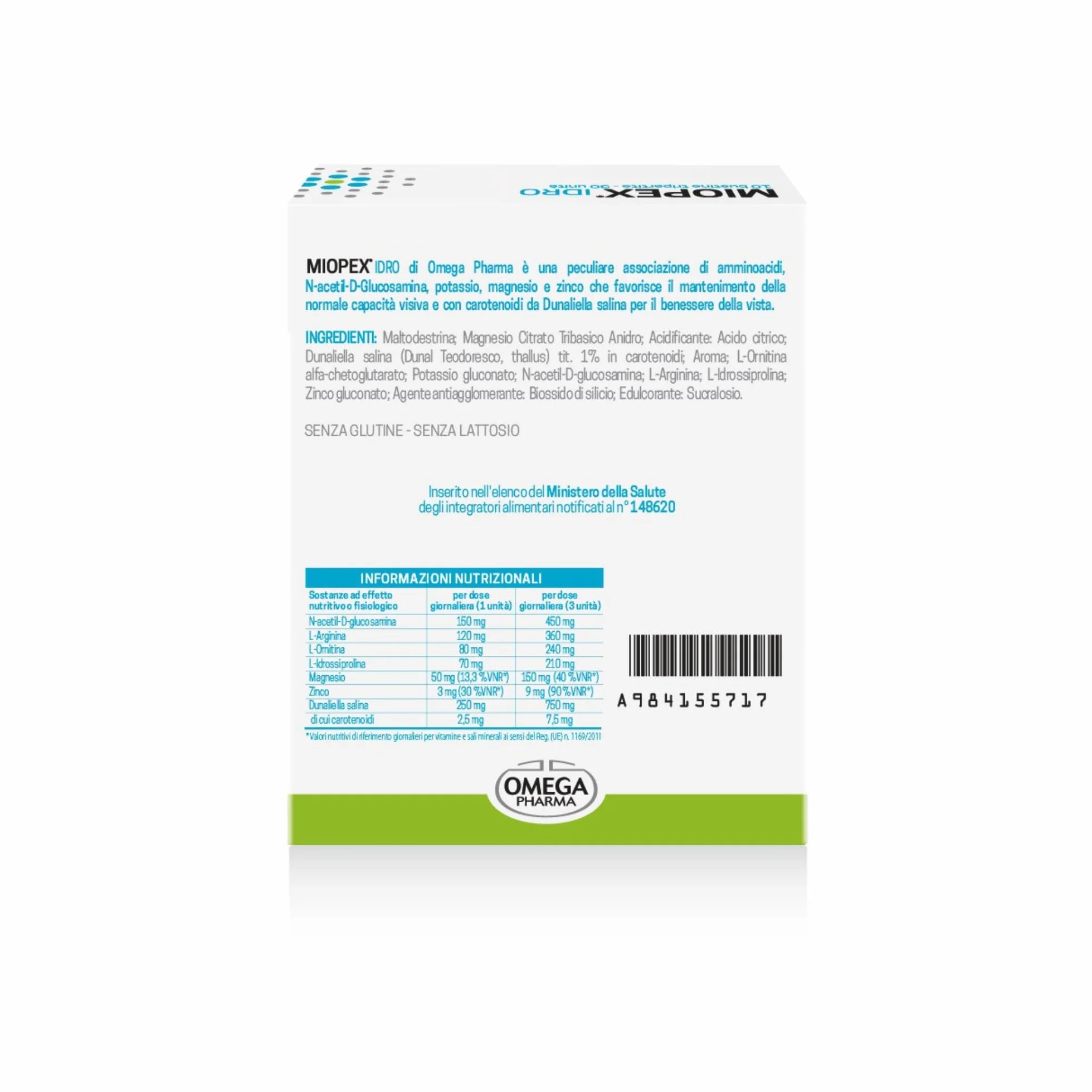 Omega Pharma Miopex Idro 30 Bustine Integratore Vista Benessere Capacità Visiva