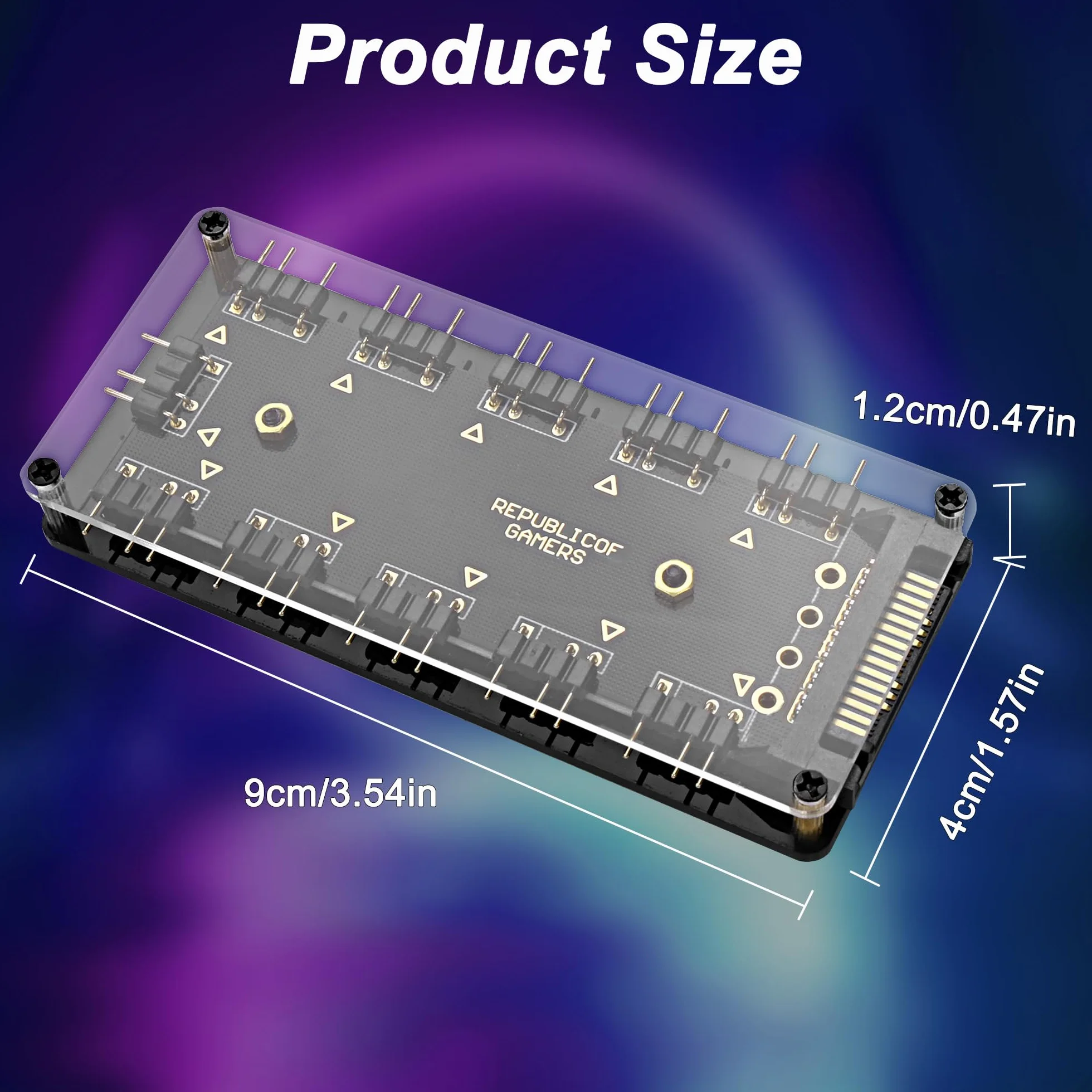 MEIRIYFA 5V 3PIN ARGB Splitter HUB 1 a 10 Vie LED Fan HUB Controller con 50CM Prolunga Cavo di Estensione SATA Adattatore