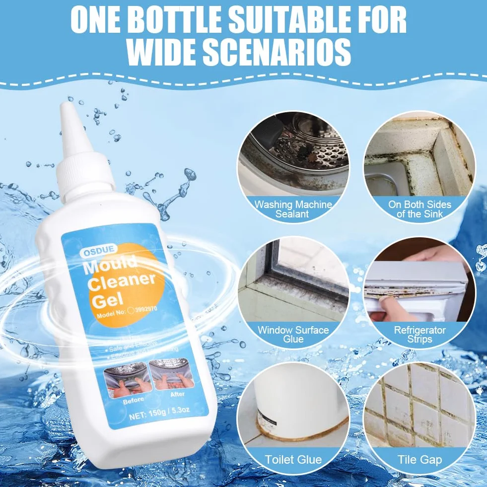 OSDUE Antimuffa Gel con Pennello, Rimozione Muffa per Cucina e Bagno, Household Mold Remover