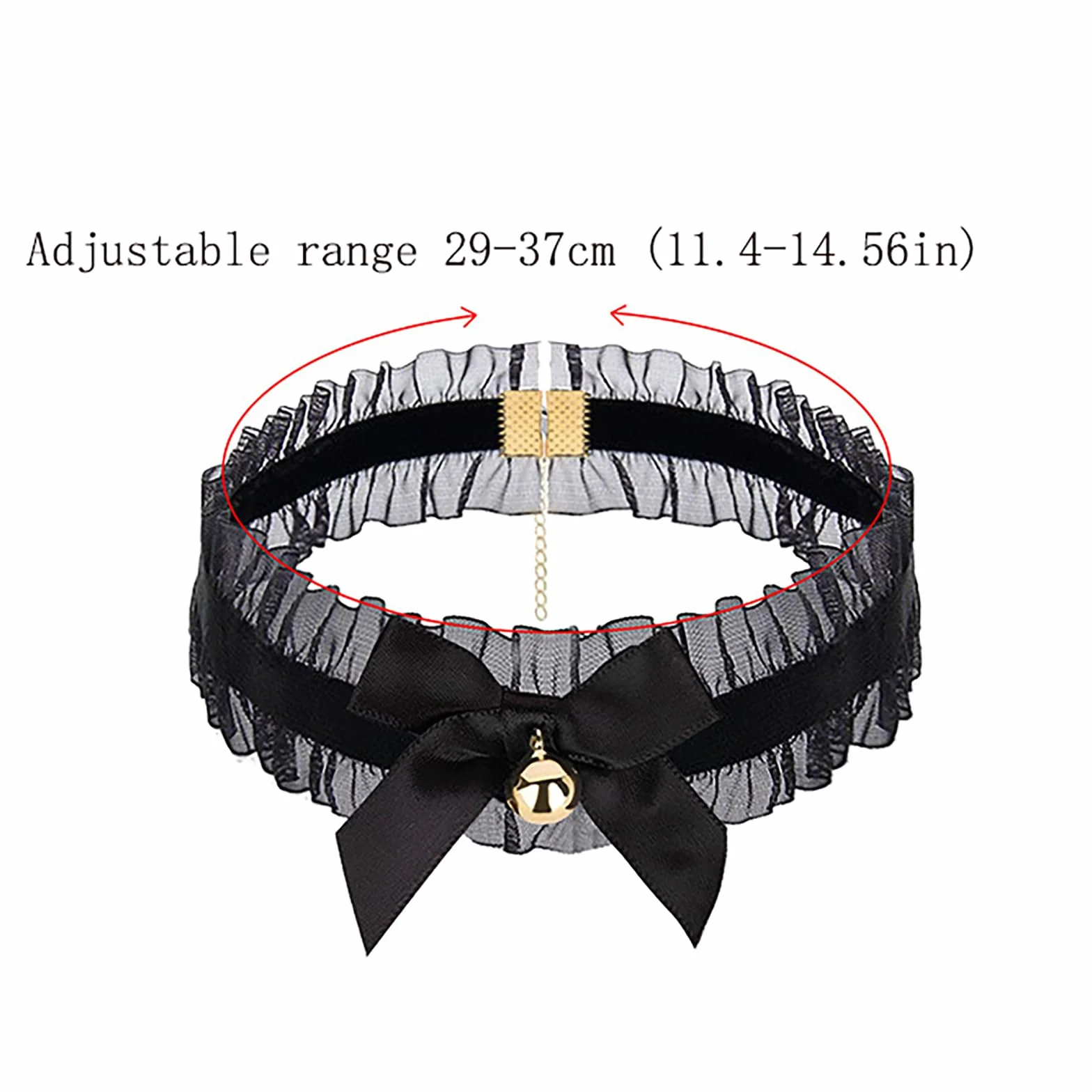 Giocattoli Sessuali Anale con Coda Roleplay Orecchie Di Gatto Gag Campane Collare Capezzolo Morsetti 5 Pezzi (Black)