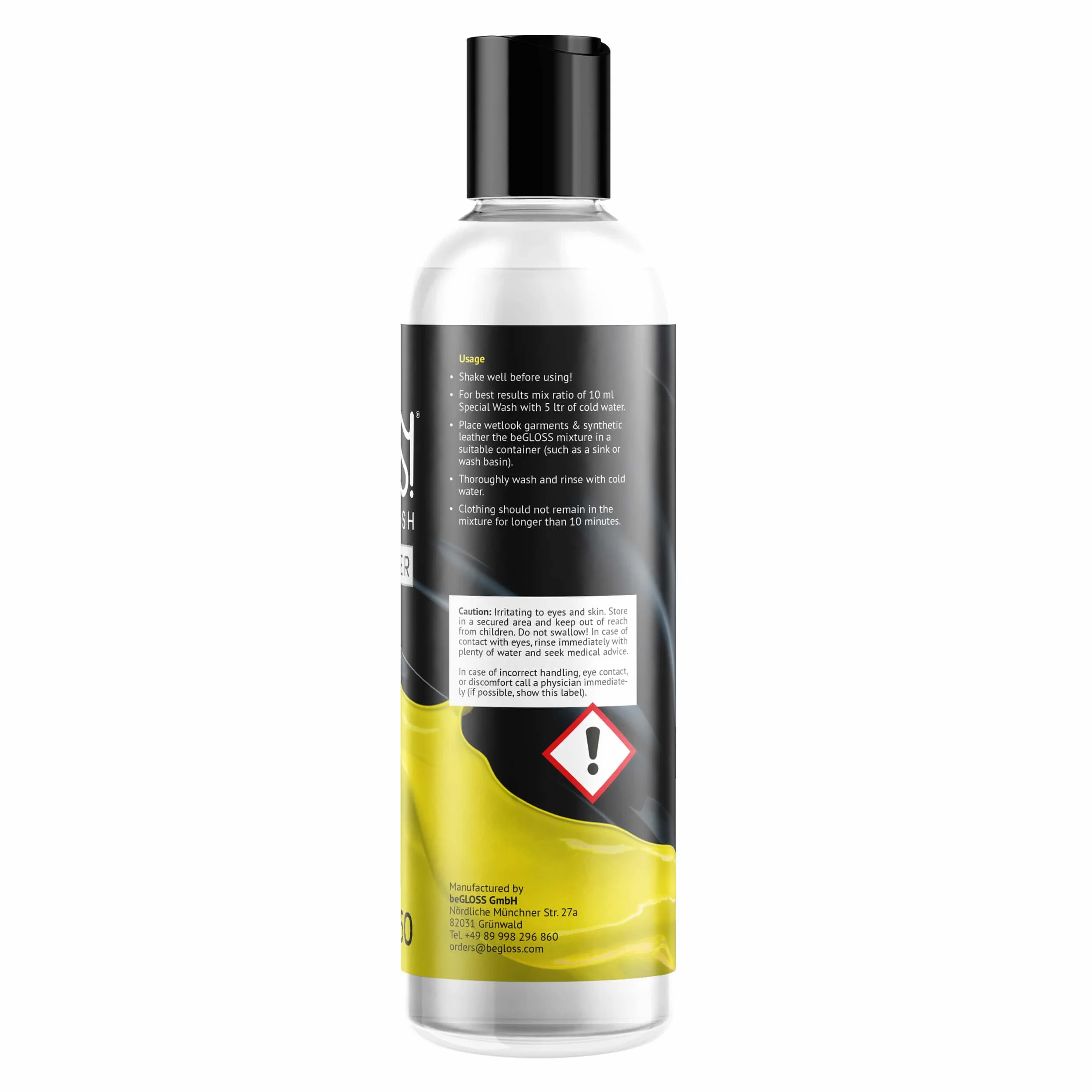 Begloss Wash in finta pelle 250 ml detergente delicato wetlook similpelle abbigliamento