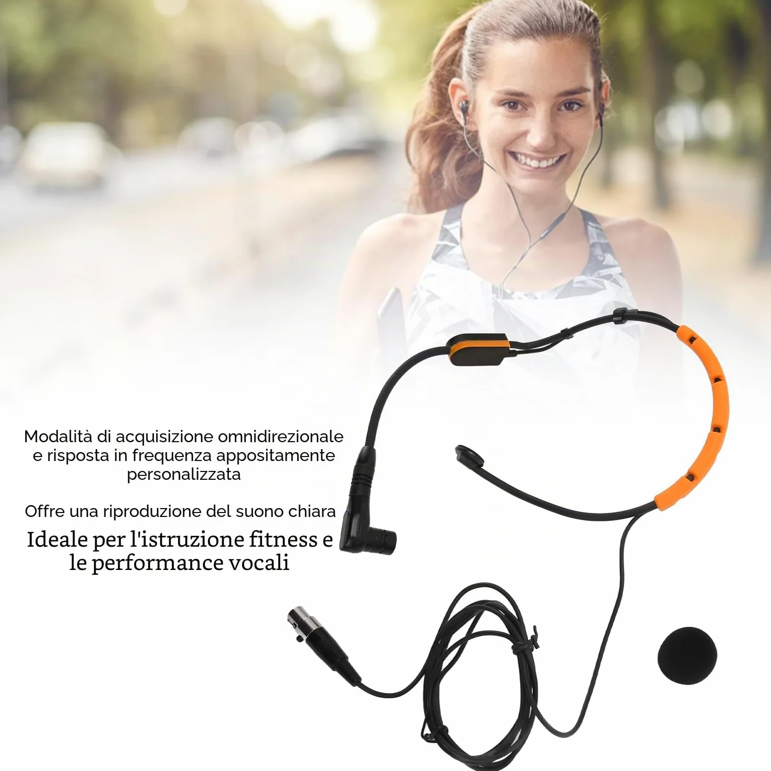 Microfono Ad Archetto per Wireless Shure PGA31 SM31 SM35, Microfono a Condensatore con Cuffia, con Connettore TQG, Resistente Alle Intemperie (YELLOW)