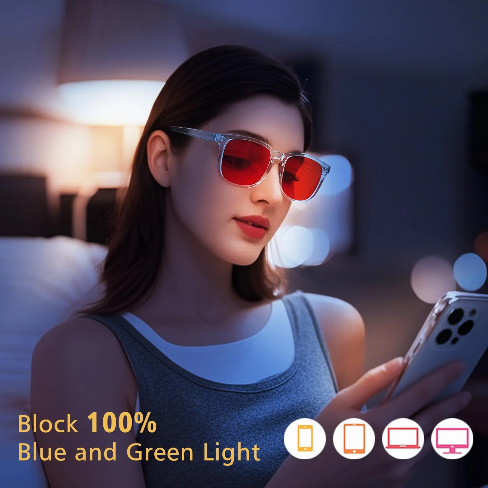 Occhiali Blue Blocker Lenti Rosse 99% Anti Luce Blu Uomo TR90 Computer Filtro Luce Blu Donna