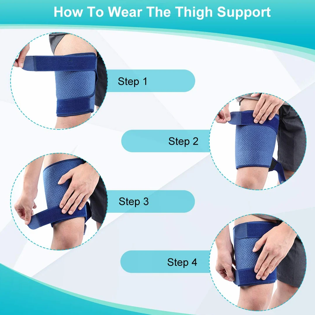 Fascia Elastica Coscia Regolabile per Uomo e Donna Compressione Supporto Lesioni Muscoli