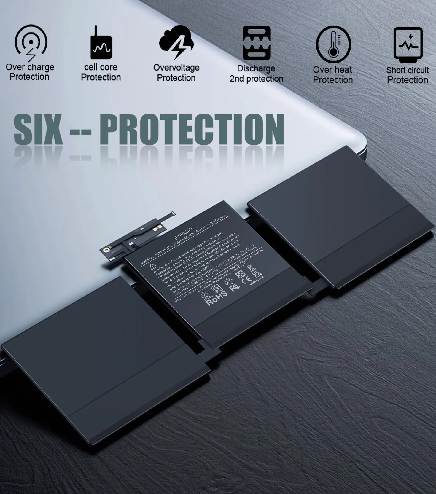 Batteria A1713 per MacBook Pro 13 pollici A1708 fine 2016 metà 2017 EMC 2978 3164, batteria sostitutiva A2171 per MacBook Pro 13 pollici A2159 (2019) A2289 (2020) A2338 (2020) capacità superiore