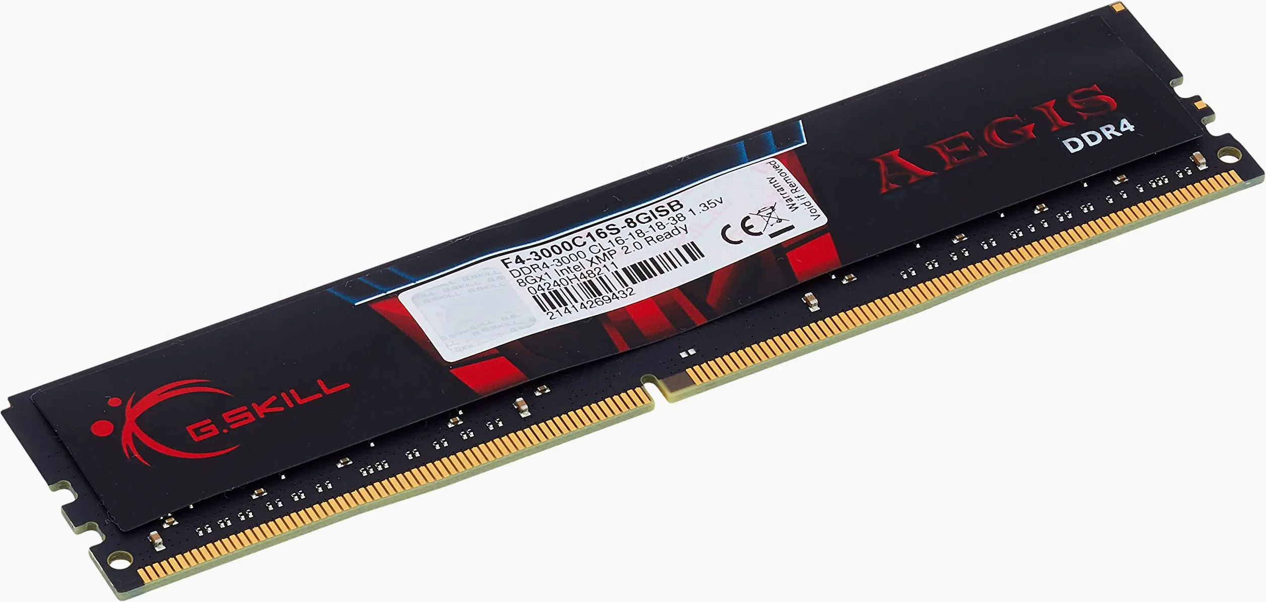 G.Skill Aegis F4-3000C16S-8GISB Memoria RAM da 8 GB, DDR4, 3000 MHz, CL16, Nero