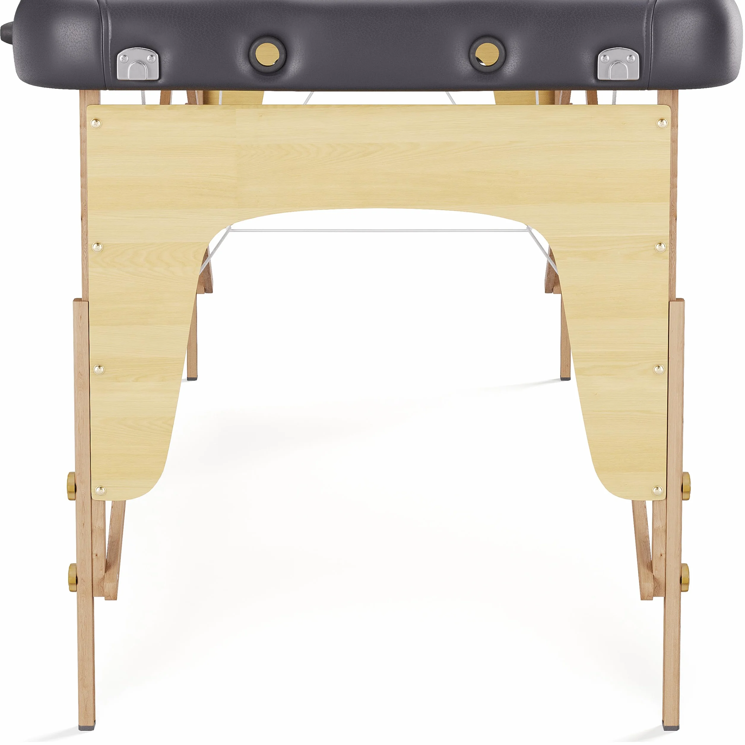 Beltom Lettino da Massaggio 2 Zone in Legno Portatile 185 x 60 cm 11,7 kg Nero