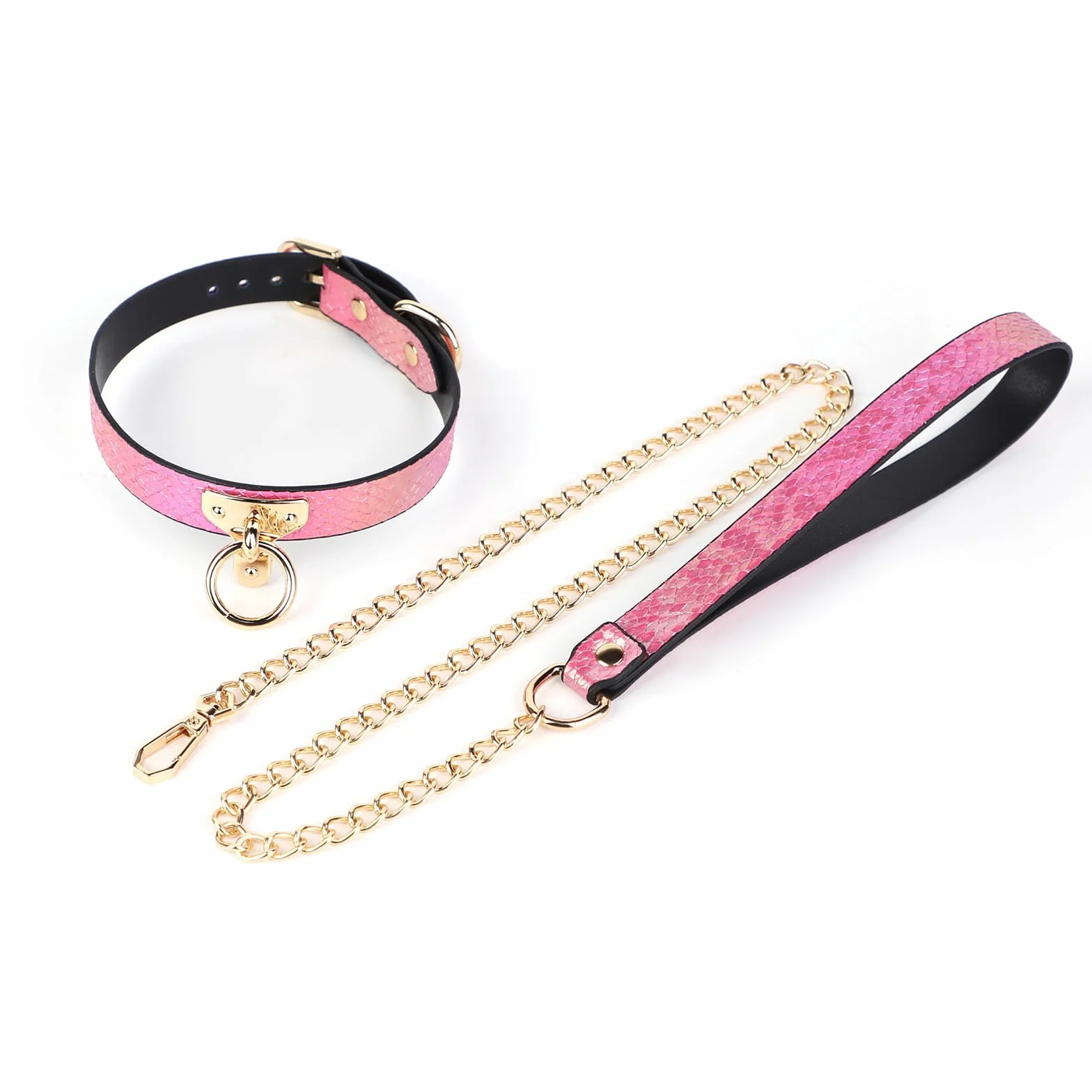 Collare In Pelle Regolabile Con Guinzaglio E O Ring Per Coppie Bondage Erotico