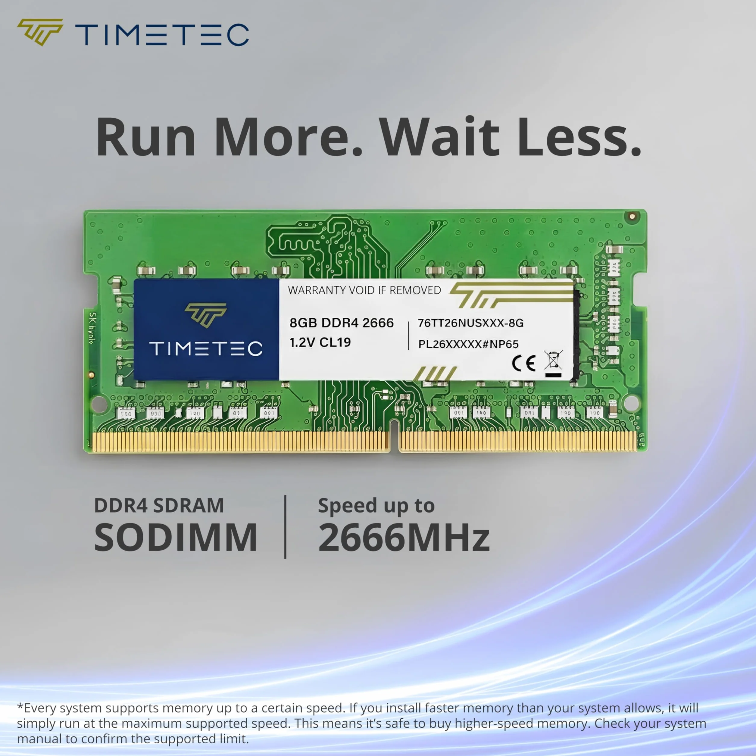 Timetec 8GB DDR4 2666MHz (PC4-2666V) PC4-21300 SODIMM RAM per laptop, notebook, mini PC e computer All-in-One – Non-ECC Unbuffered, 260 pin, 1,2V CL19 modulo di memoria
