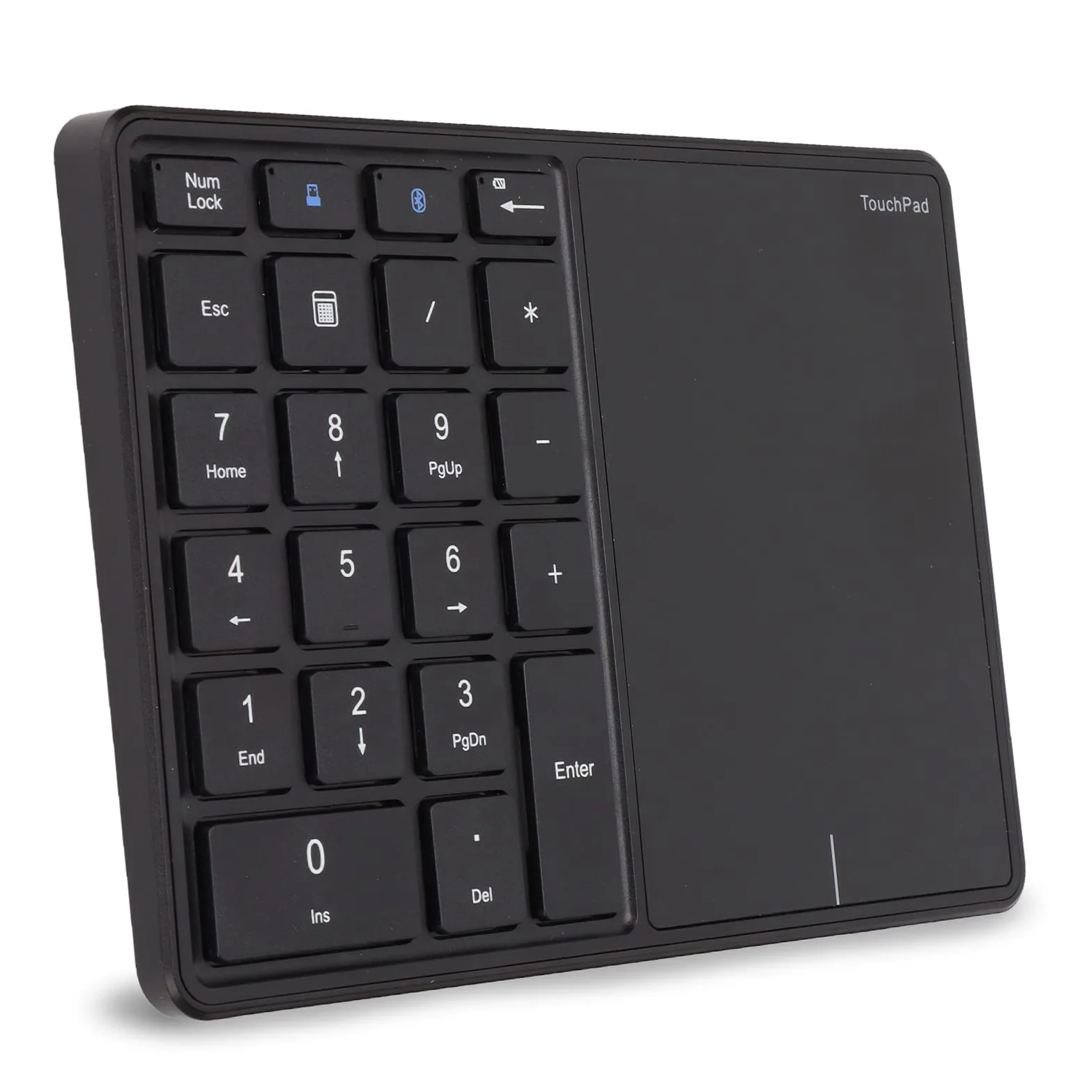 Yunseity Tastierino Numerico Wireless 2.4G con Touchpad, Tastierino Numerico Portatile Bluetooth a 22 Tasti, Tastiera Numerica Ricaricabile USB C per Contabilità Finanziaria(Nero)