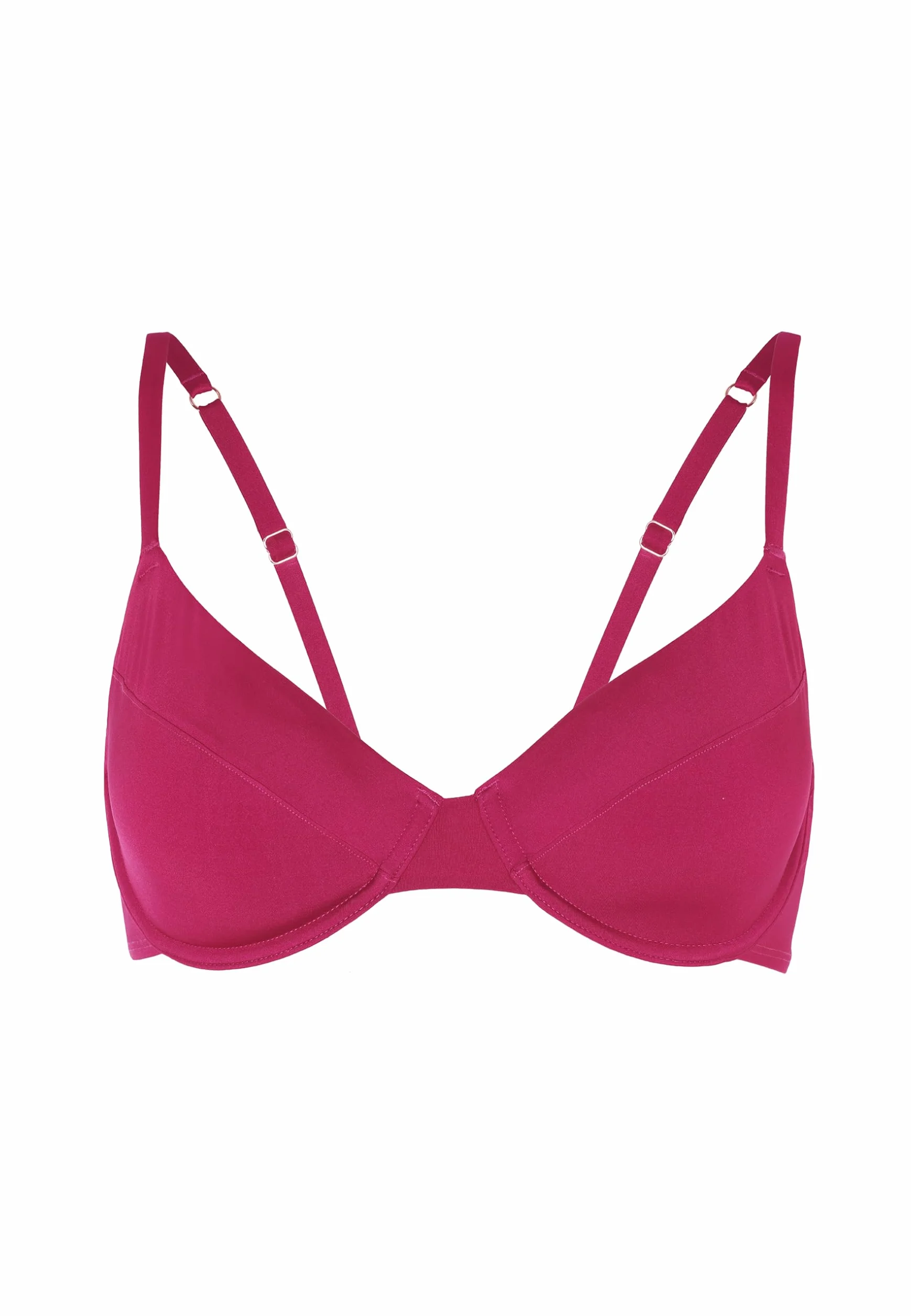 Donna Reggiseno Balconcino Ferretto Microfibra Lampone Viola 36D