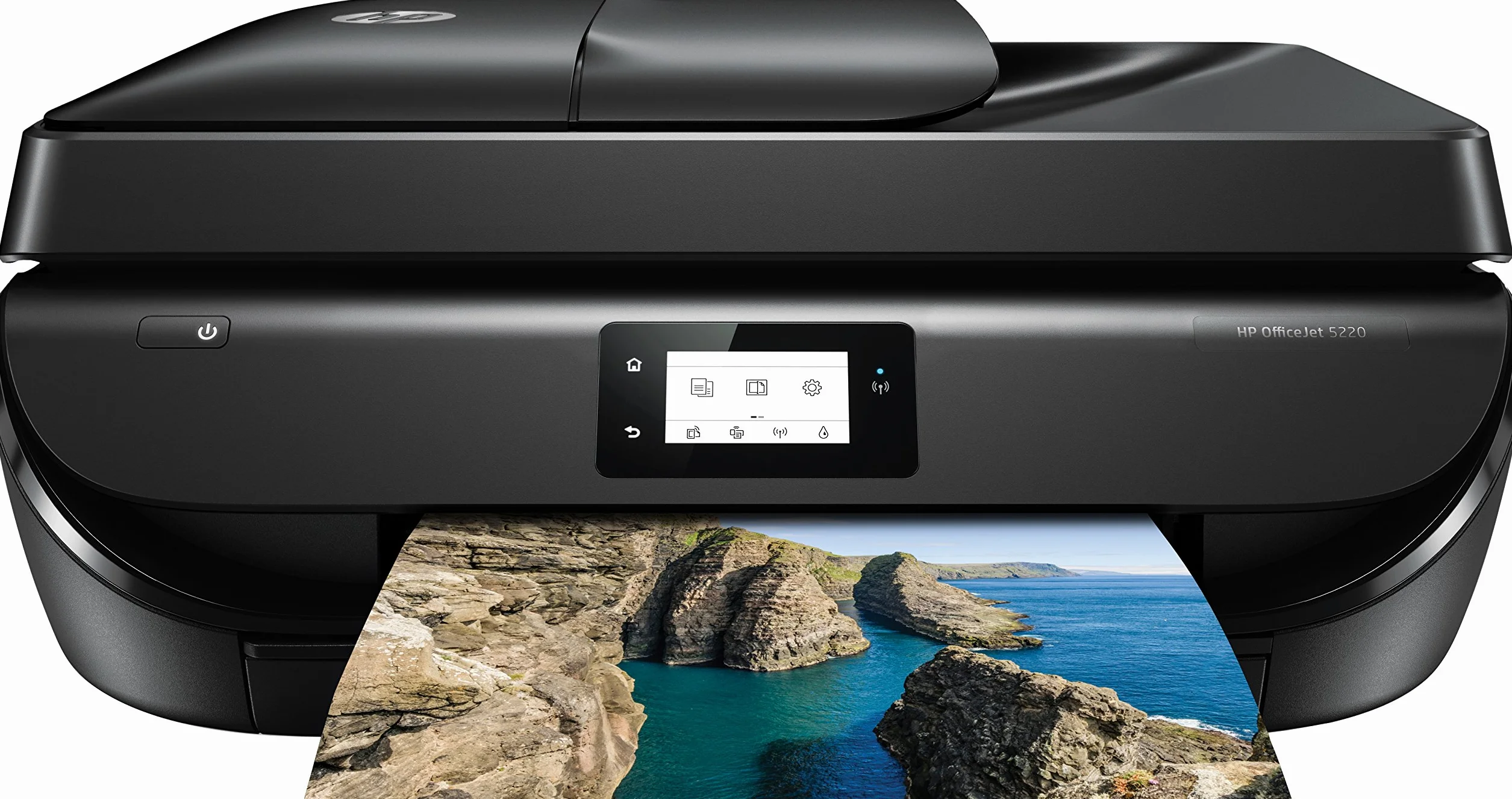 HP OfficeJet 5220, Stampante Multifunzione a Getto di Inchiostro, Stampa, Scannerizza, Fotocopia, Fax, Wi-Fi Direct, 2 Mesi di Servizio Instant Ink Inclusi, Nero