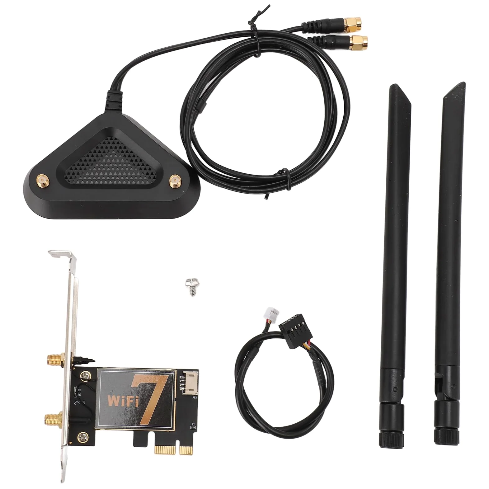 Scheda Adattatore di Rete WiFi, BE200NGW Segnale Efficiente WPA4 Crittico 2.4G 5G 6G PCI EX1 Adattatore della Scheda WiFi 8774MBIT / S Plug And Play per Desktop -PC (con Base di Antenna