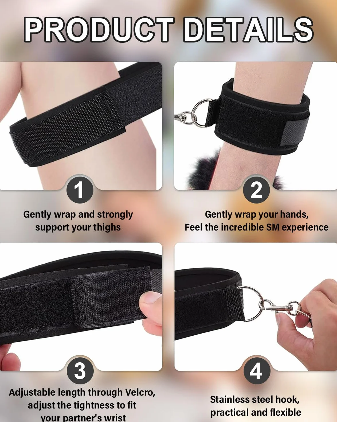 Manette Set con Frusta per Bondage Giochi di Ruolo Adulti