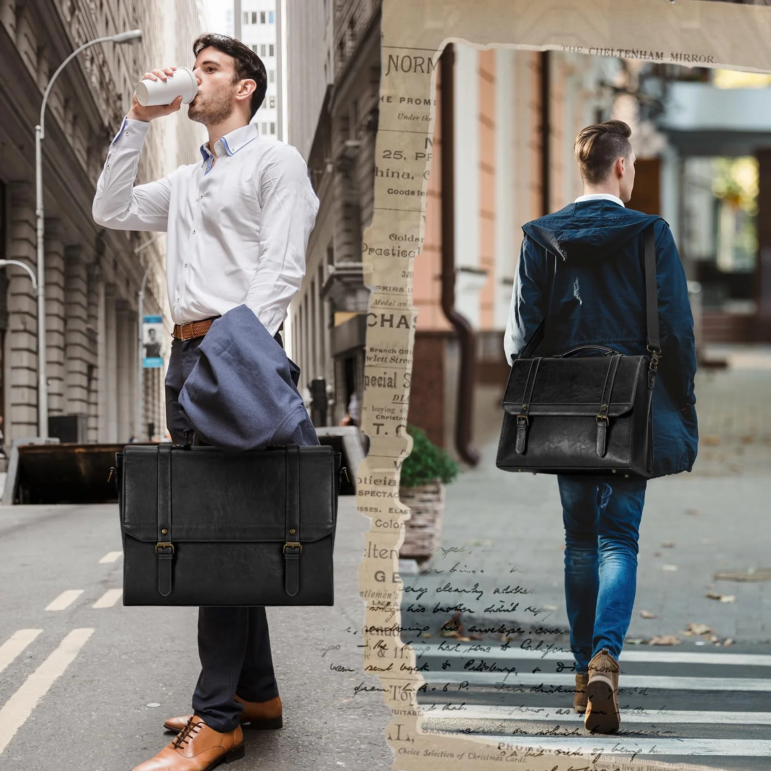 IGOLUMON Borsa Porta PC 15,6 Pollici Lavoro Uomo Impermeabile, Tracolla Valigetta Porta Documenti