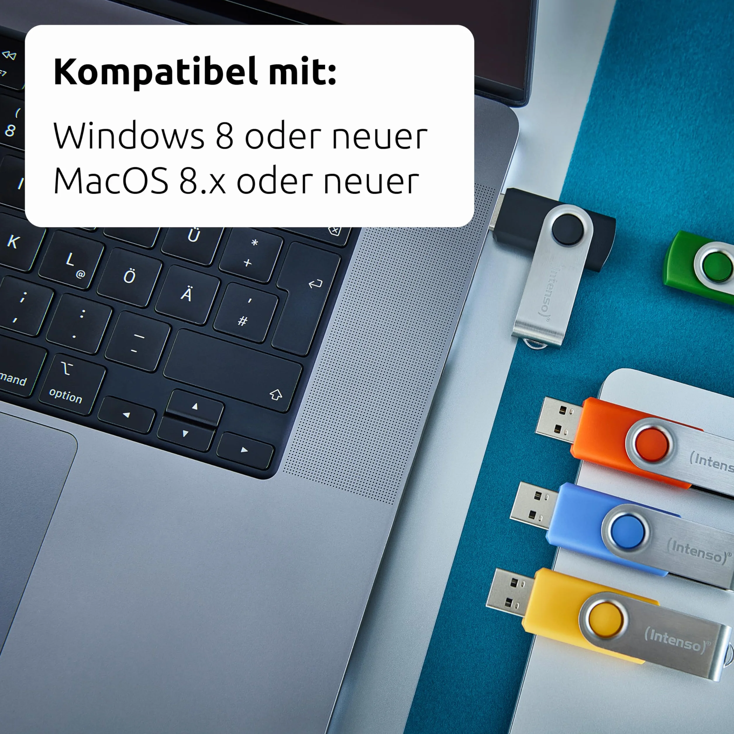 Intenso Office Line USB Stick 5 X 64 GB | Super Speed USB-A 3.2 Memory Stick fino a 70 MB/s | 5 colori con staffa in metallo ed etichette per scrivere
