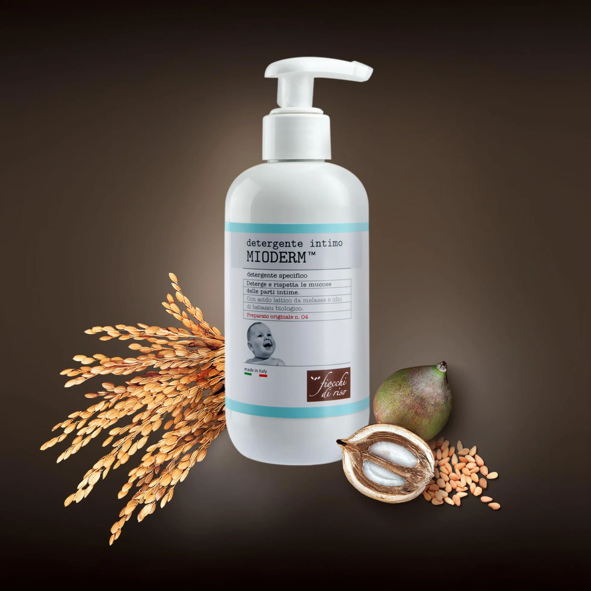 MIODERM Fiocchi di Riso Detergente Intimo 240ml Cambio Pannolino