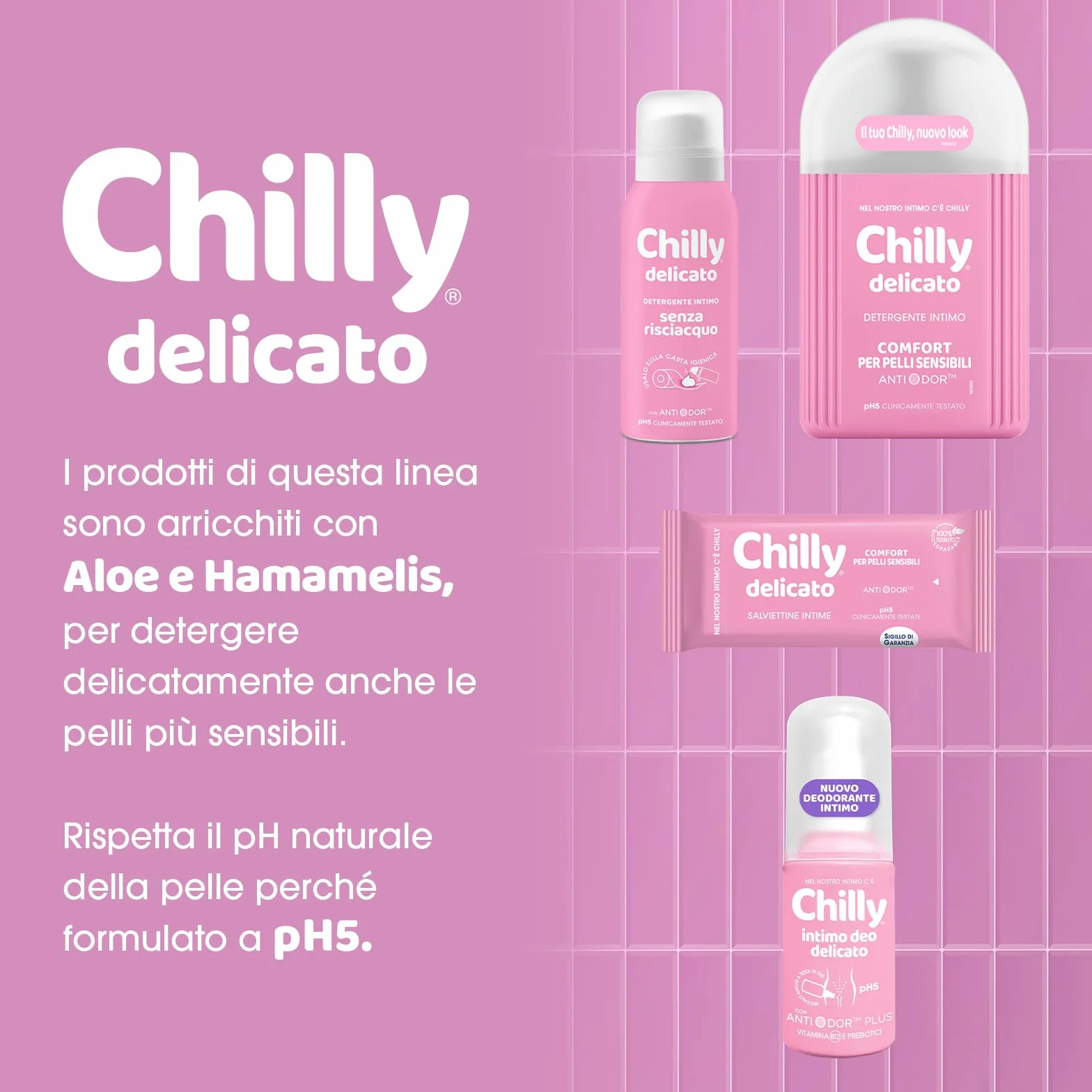 Chilly Senza Risciacquo Detergente Intimo Delicato pH5 Mousse 100ml