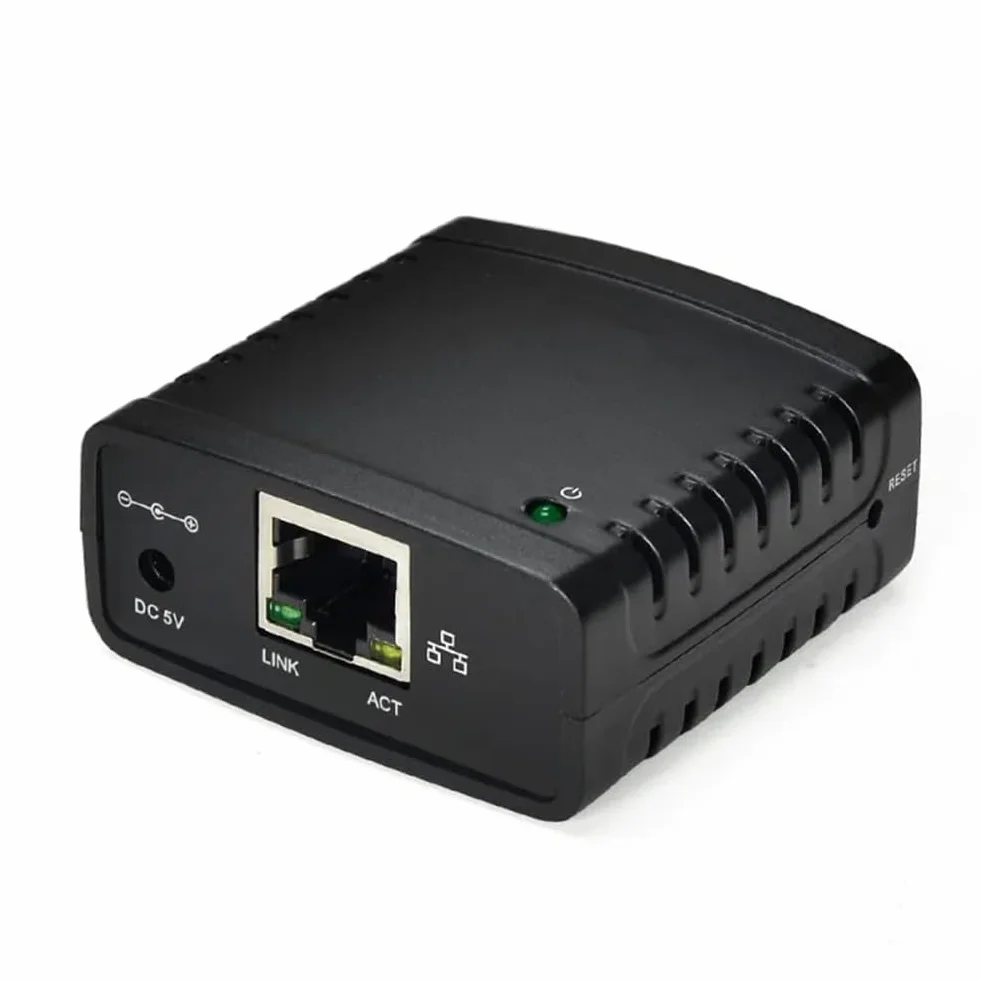 Joselin Server di Stampa USB 2.0 LRP Condividi Una Rete LAN Ethernet Stampanti Adattatore di Alimentazione HUB USB Server di Stampa 100 Mbps Spina UE