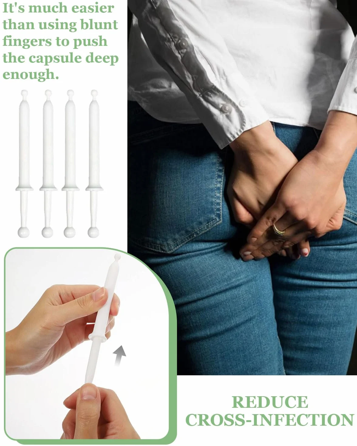Applicatori Vaginali Monouso 20 Pezzi, Lubrificante Personale Applicatore, Iniettore Vaginale