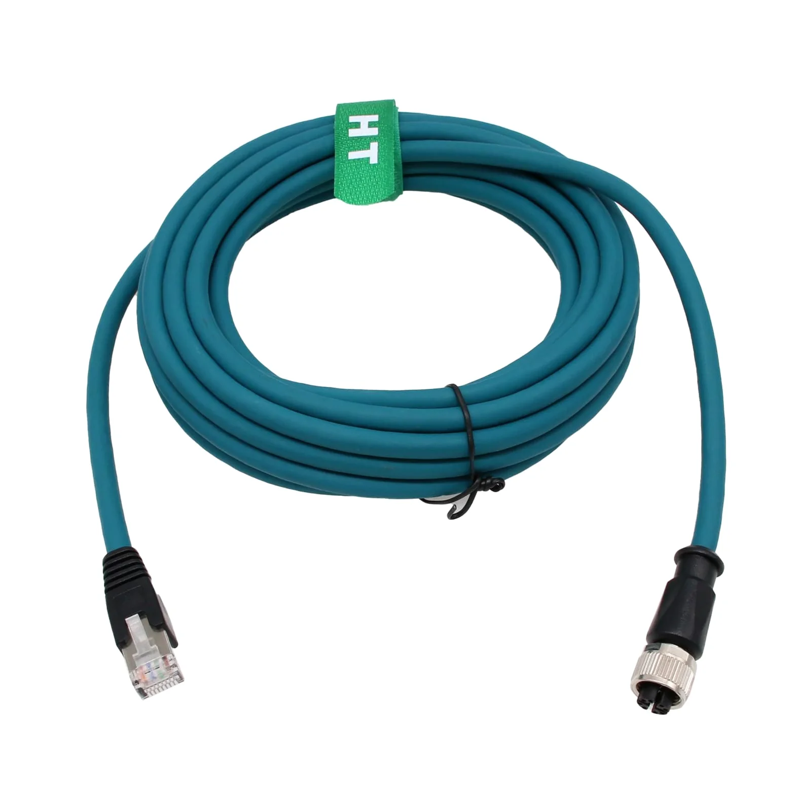 HangTon Cavo Ethernet industriale M12 X-Coded 8 pin femmina a RJ45 Cat-7e 10 Gb/s per sensore attuatore Profibus Network Automation 15 m PVC