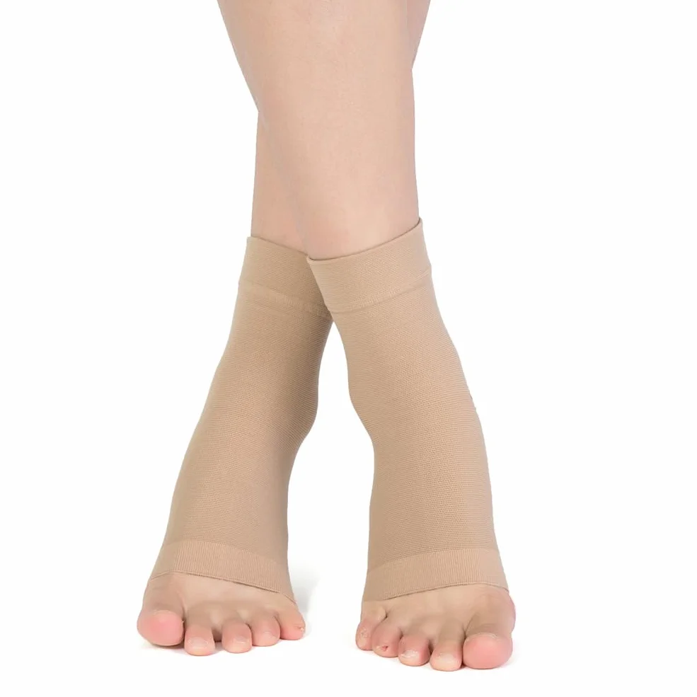 TOFLY Calzini per Fascite Plantare a Compressione 20-30 mmHg Classe II 1 Paio Beige XL