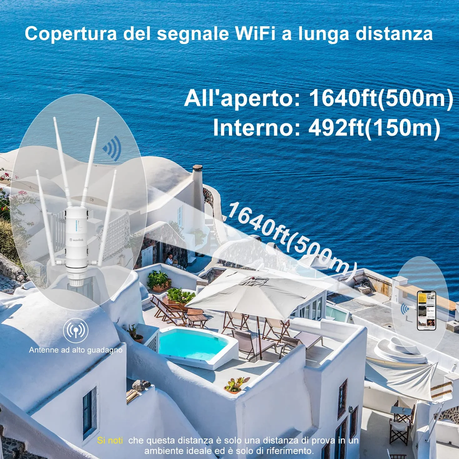 Wavlink AC1200 Ripetitore WiFi Extender Potente/Amplificatore WiFi PoE Passivo Sostenere POE/Dual Band 2.4+5GHz/4 Antenna WiFi Lunga Distanza(Porta LAN Gigabit PoE)…, WN572HP3