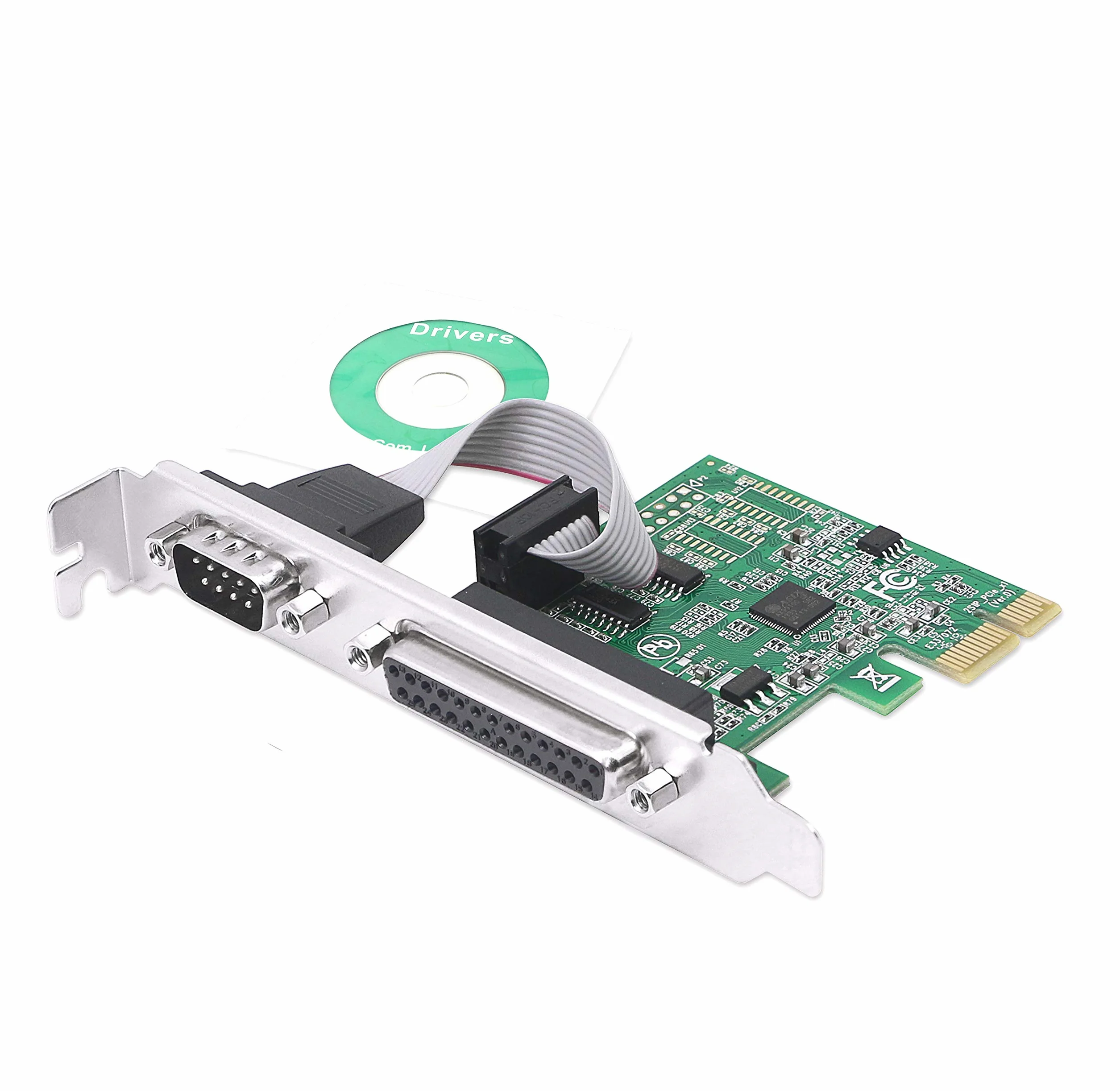 CERRXIAN Scheda di espansione parallela seriale combinata da PCIe a RS232 DB9 seriale+DB25 parallela a PCI-E 1x scheda controller