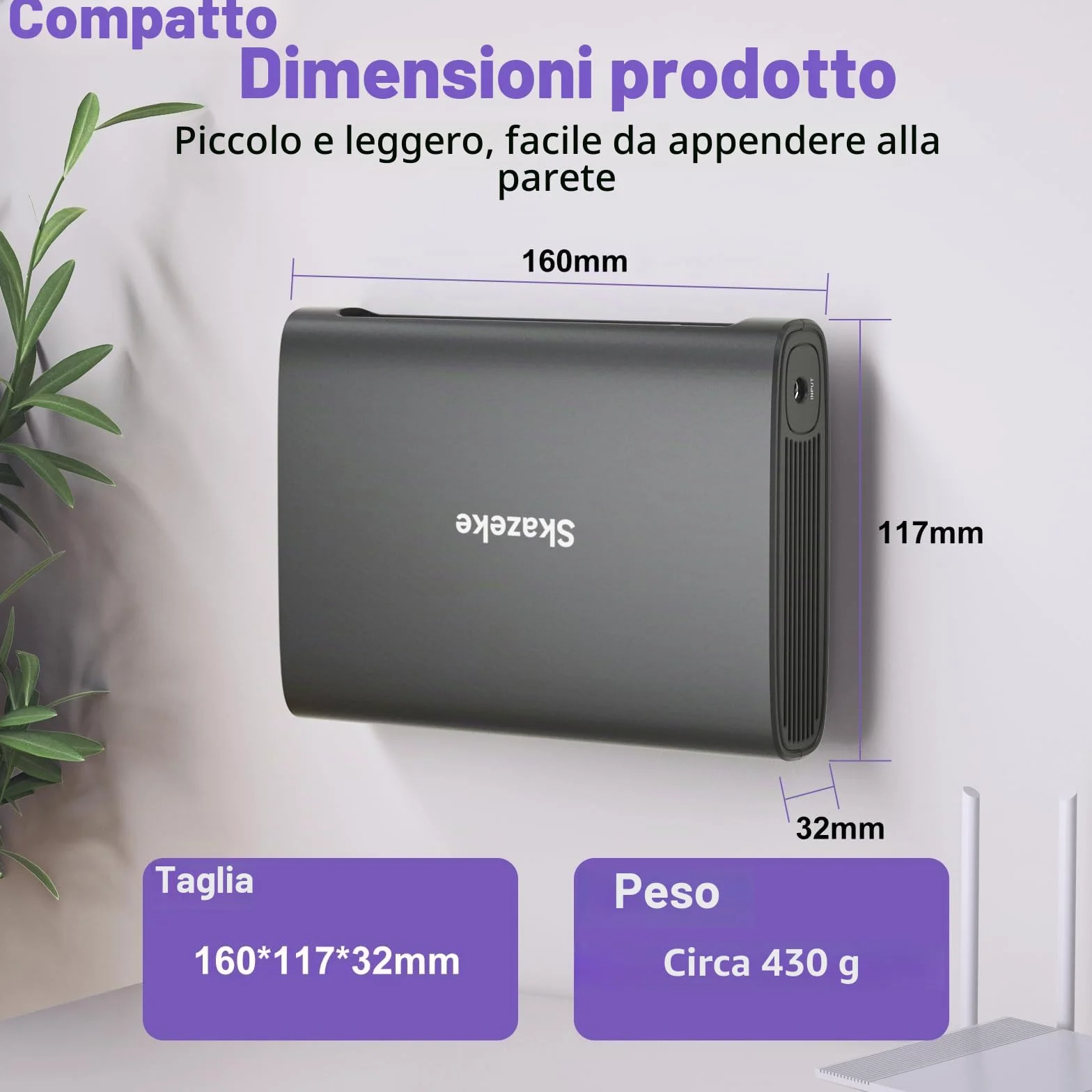 Mini UPS, Skazeke Gruppo di continuità da 15000mAh con uscita DC USB 5V/2A DC 5V/9V/12V/2A, batteria di backup dell'alimentazione per router, modem, videocamera di sicurezza