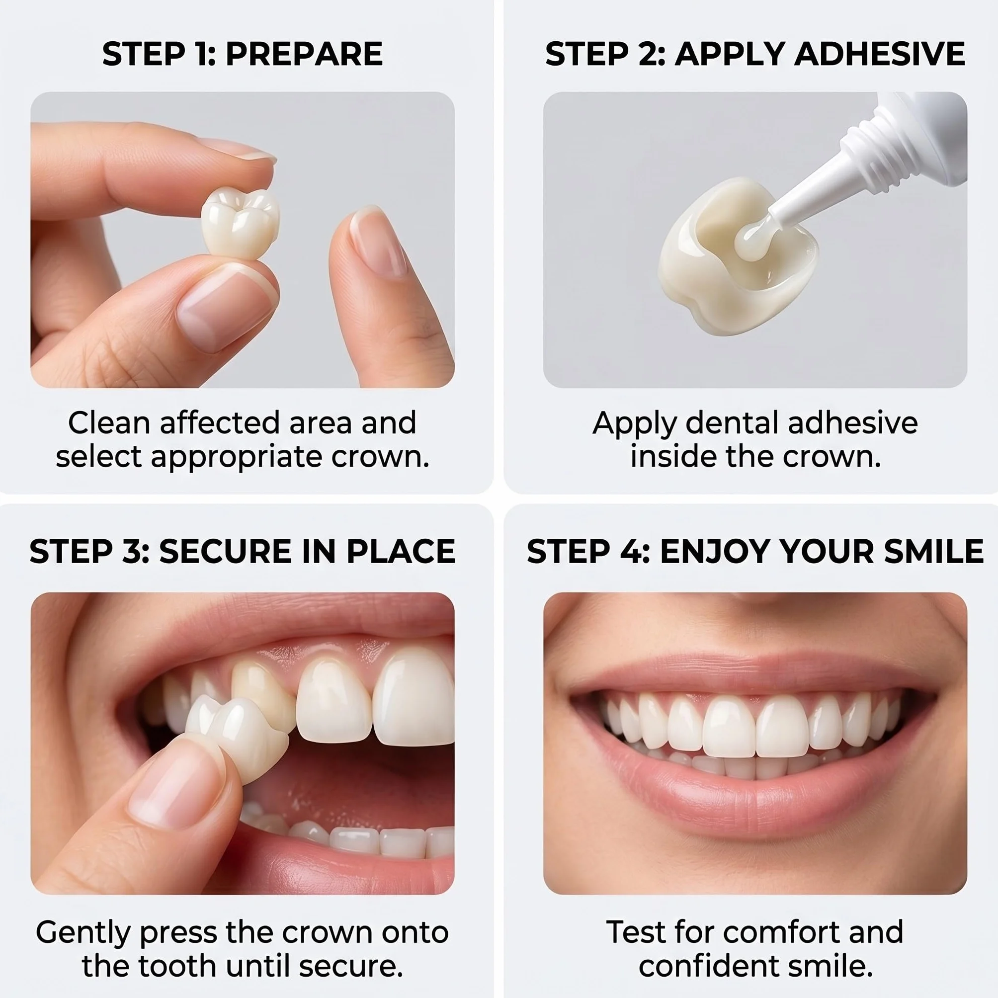 Faccette Dentali, Kit di Riparazione Dentale 100 Pezzi per Denti Anteriori e Posteriori