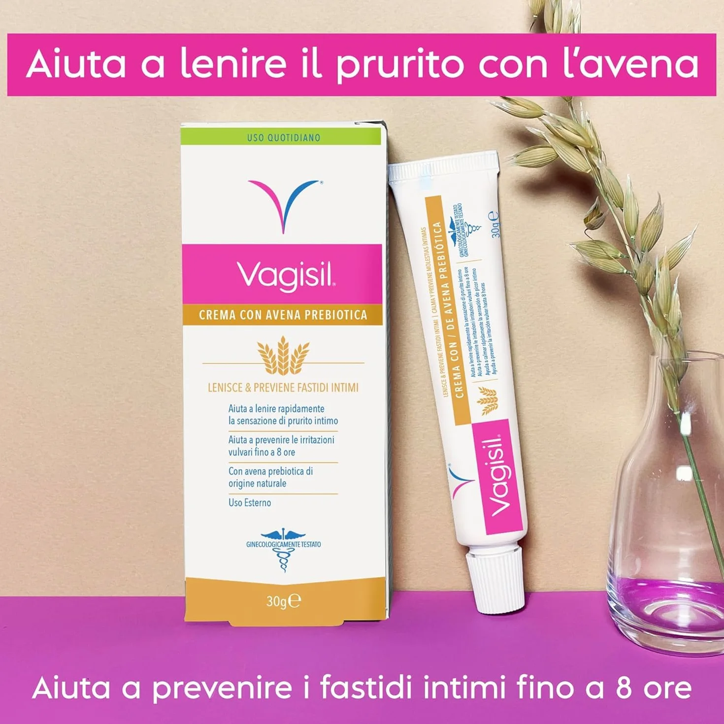 Vagisil Crema Intima Donna Naturale Idratante Lenitiva 30 g