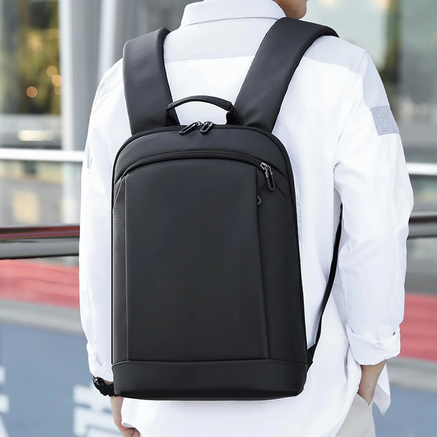 Zaino Porta PC Ultra Leggero Borsa per PC Portatile Custodia Computer Notebook Laptop in Membrana Impermeabile per Business Viaggio Lavoro Nero KM07