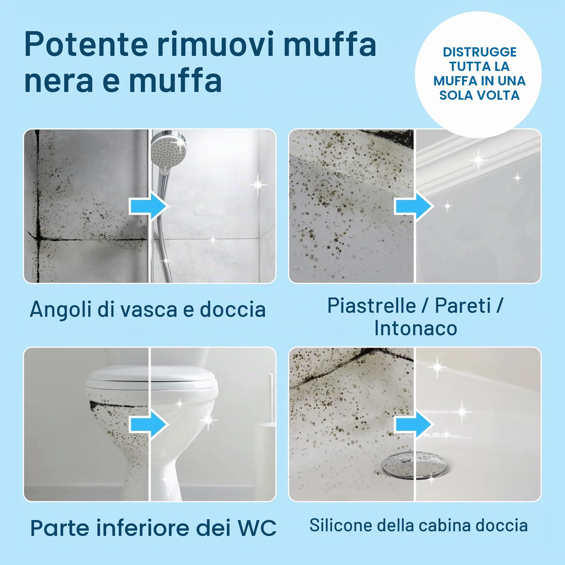 HG Schiuma spray per la rimozione della muffa, 500 ml