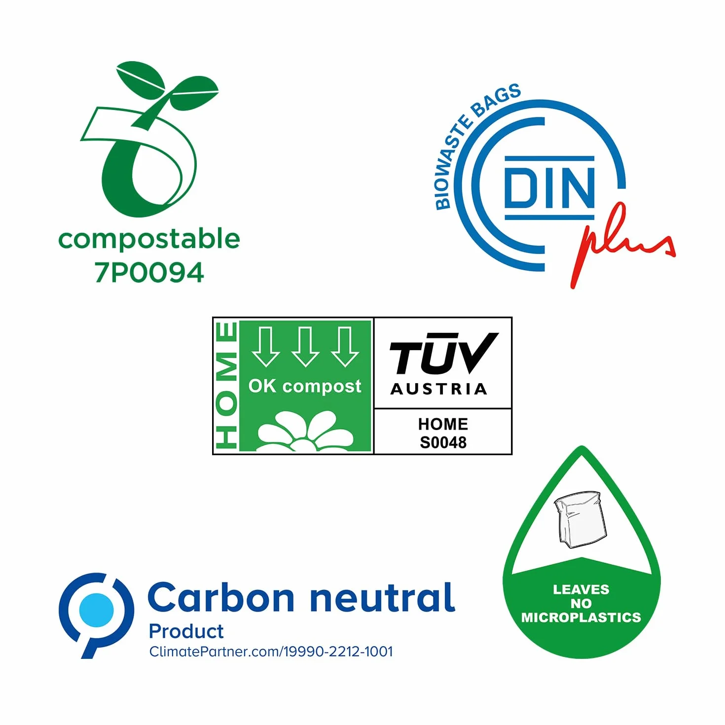 bioMat Sacchetti Compostabili 10l con Manici per Umido 26 Sacchi Certificati DINplus Made in Germany