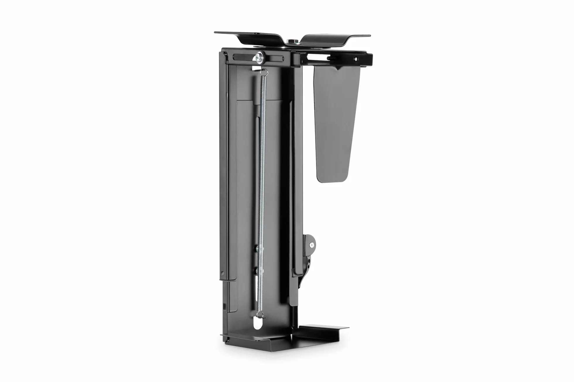DIGITUS Supporto universale per PC - Per case di computer standard - Montaggio sotto la scrivania - Regolazione continua dell'altezza e della larghezza - Capacità di carico di 10 kg - Nero