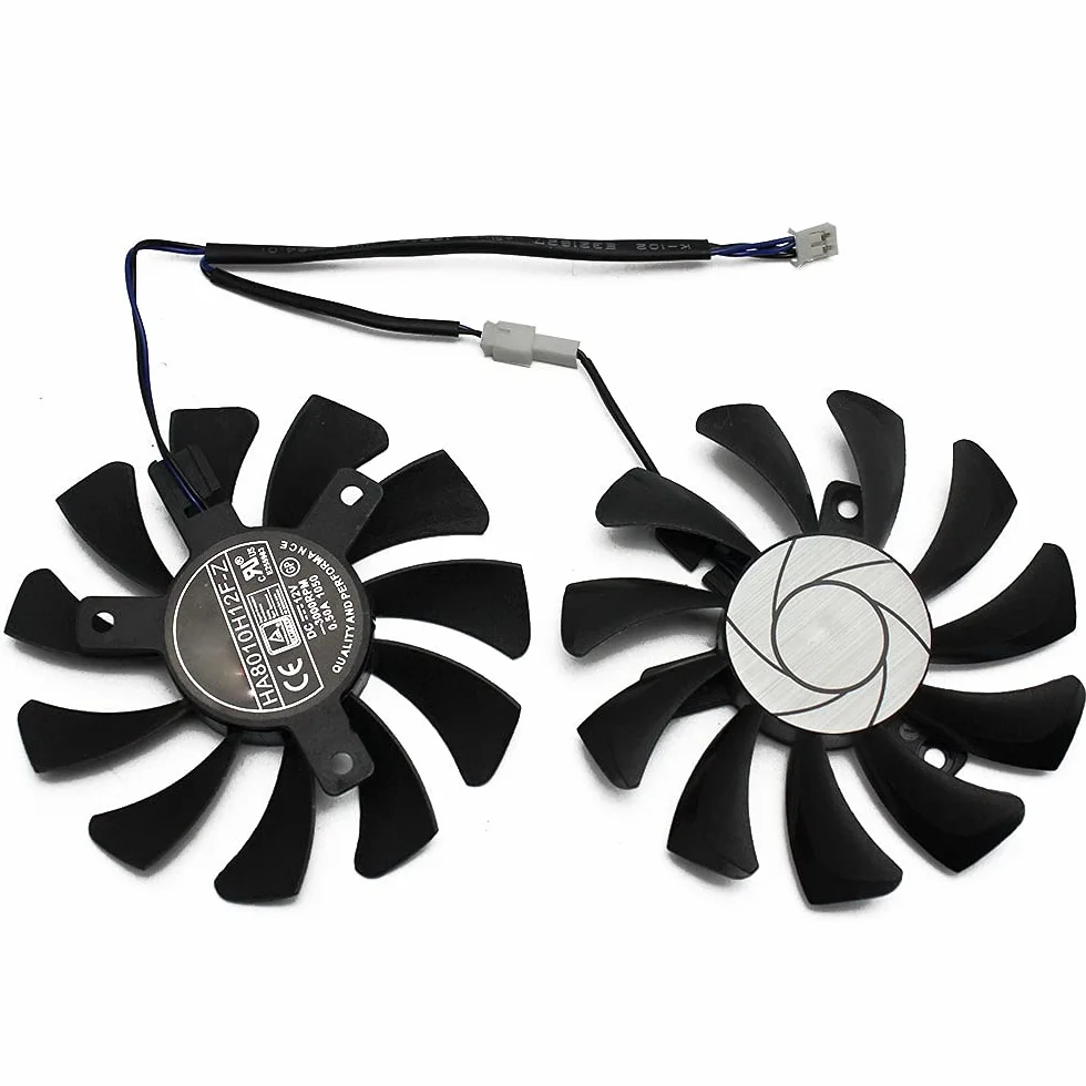 HA8010H12F-Z 75MM 2Pin GTX1050Ti GPU Cooler Fan per Geforce GTX 1050Ti GTX-1050-Ti-4GT-OC (2PZ)