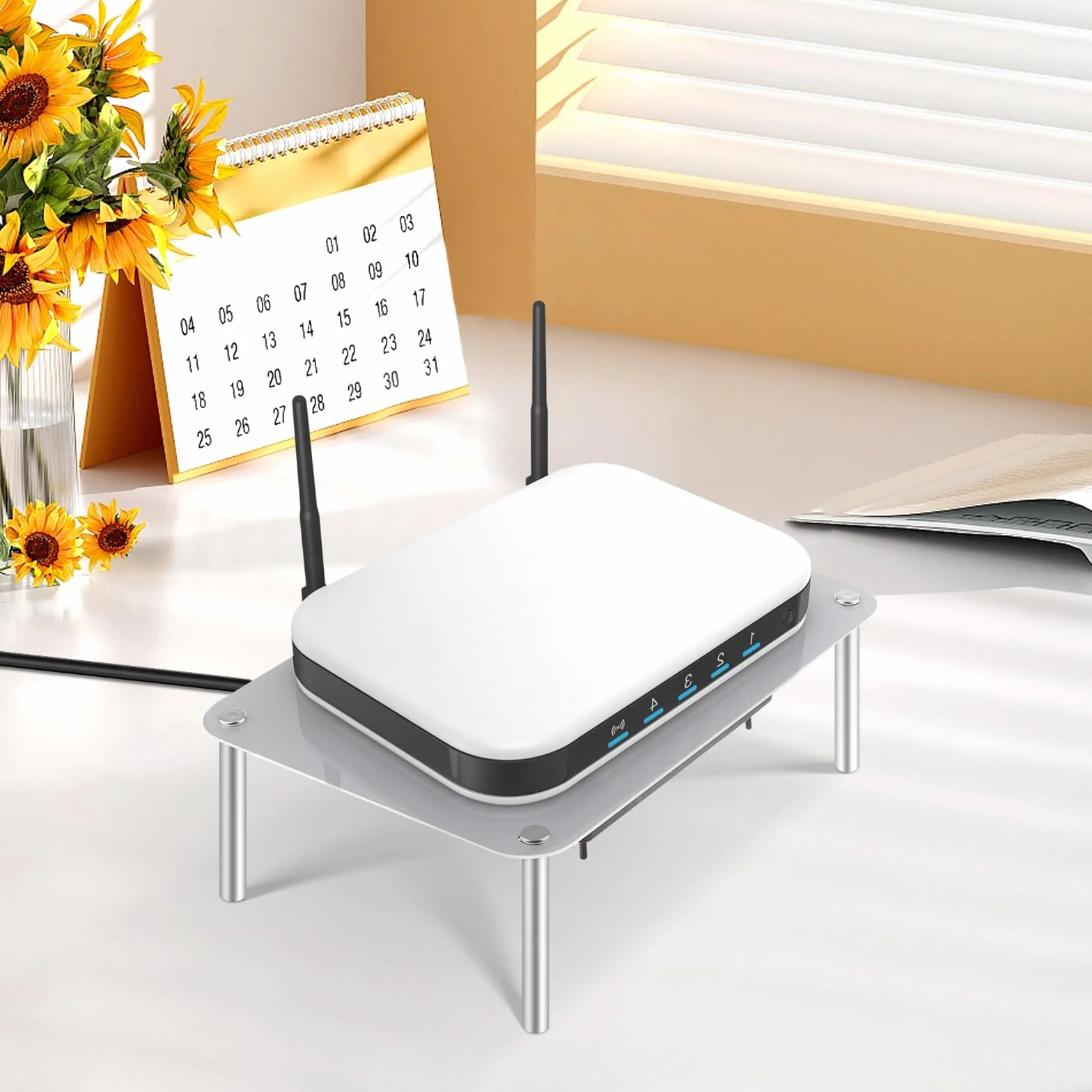 F Fityle Raffreddamento del Router, Ventola Silenziosa USB per Router e Laptop, Argento