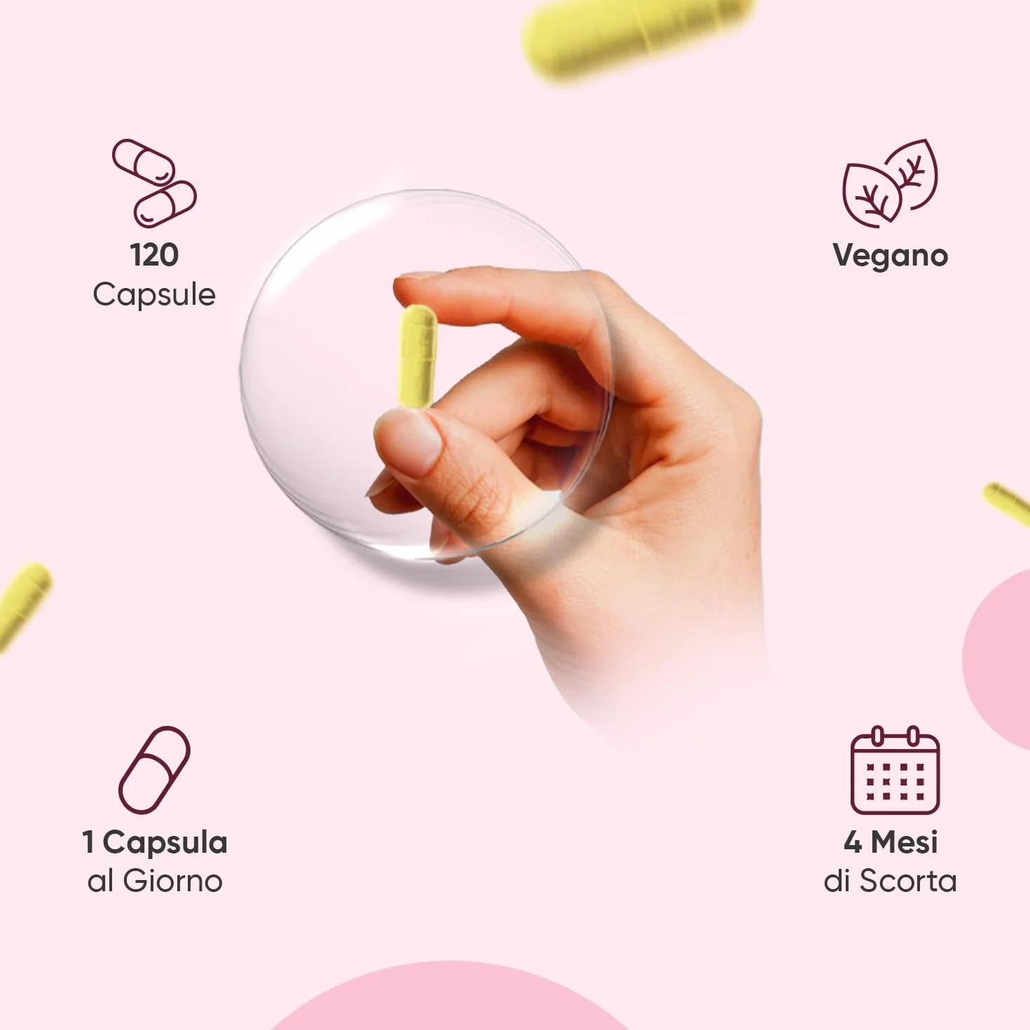 Resveratrolo con Quercetina, 120 Capsule Vegane, 550mg Trans Resveratrolo 98%