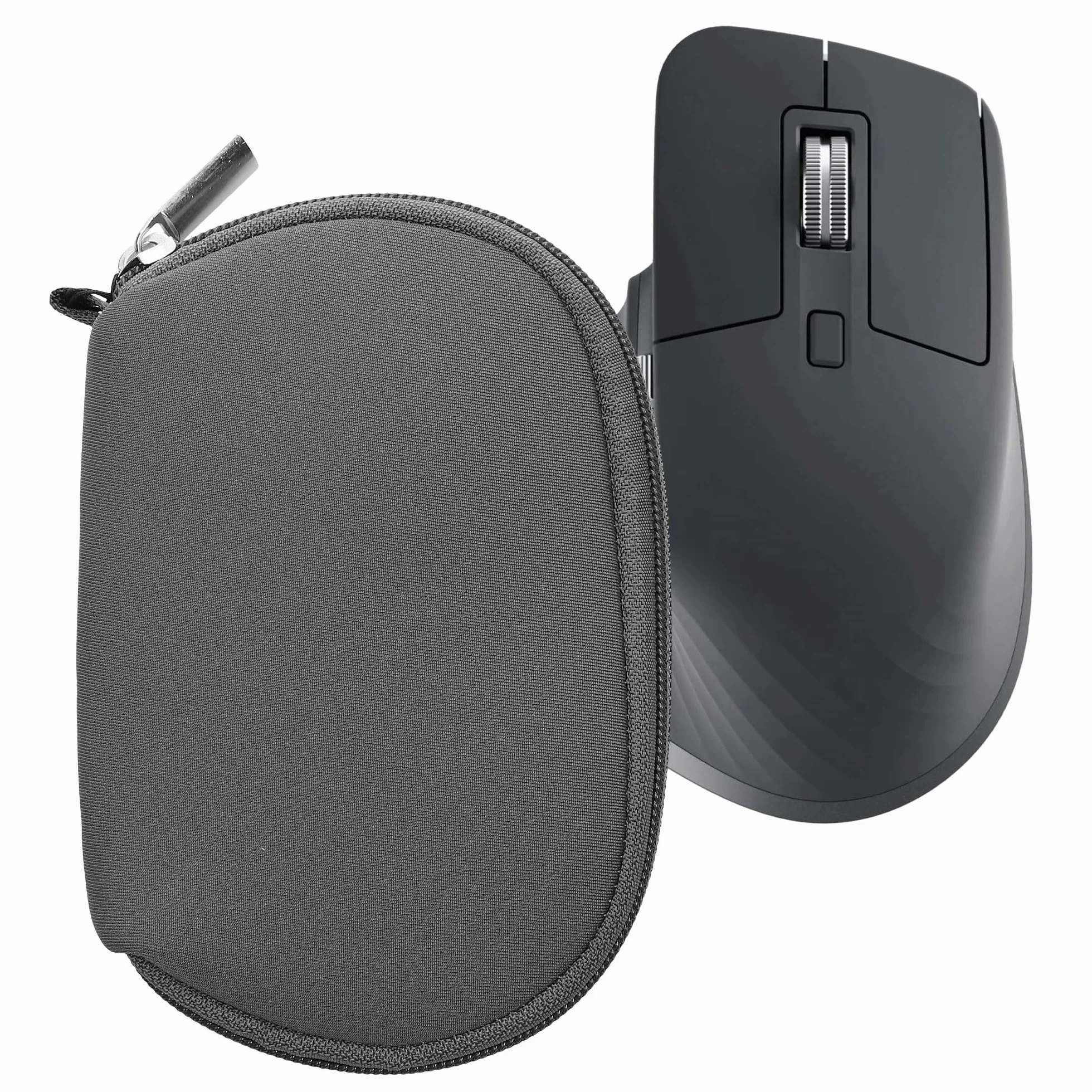 kwmobile Custodia Mouse Wireless Compatibile con Logitech MX Master 3 / Master 3S / Master 2S - Custodia Neoprene Mouse - Astuccio Porta Mouse PC Gaming grigio scuro