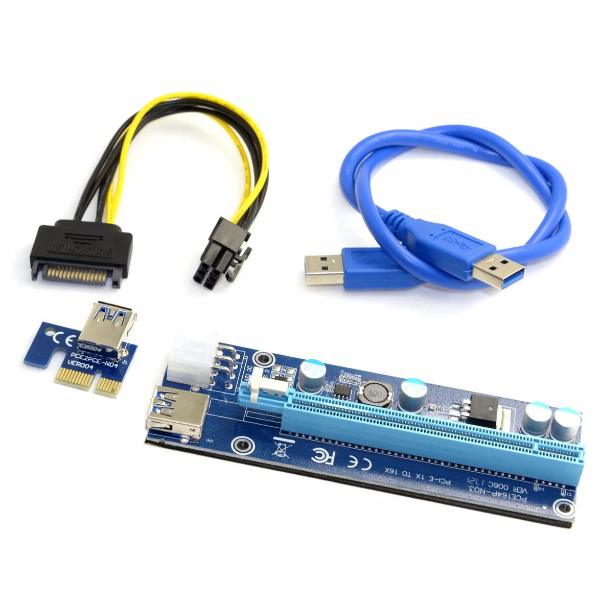 Chenyang Adattatore PCI-Express X1 a X16 GPU con cavo USB 3.0 e SATA