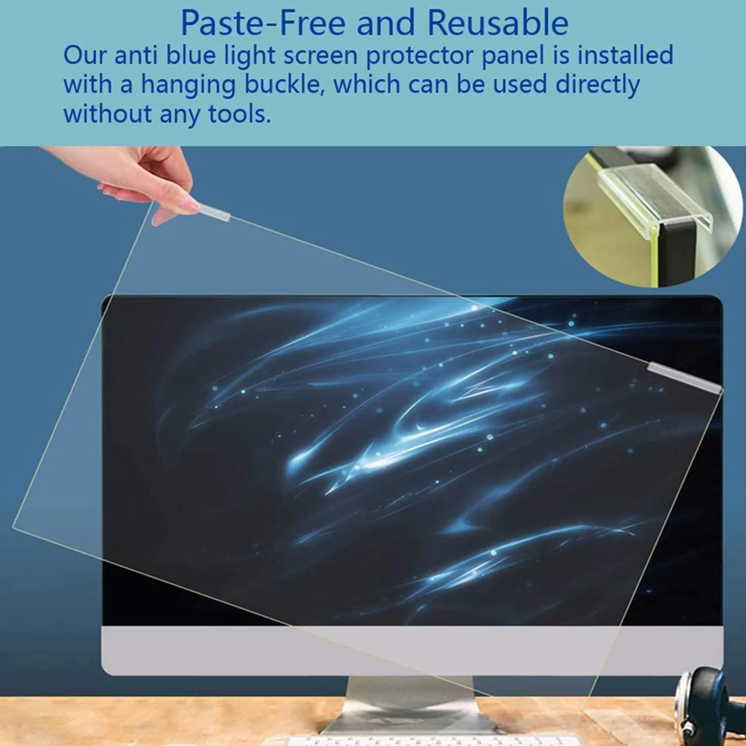 ALXDR Filtro Schermo Anti Luce Blu per Monitor da 24"(per 23" - 24"Misurati in Diagonale 16: 9/16: 10)