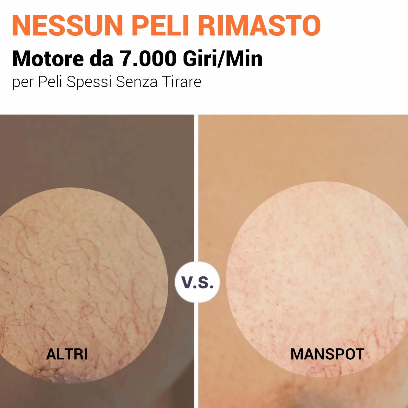 MANSPOT Rasoio Elettrico Corpo Uomo Impermeabile IPX8, Depilatore Corpo Uomo Umido e Asciutto
