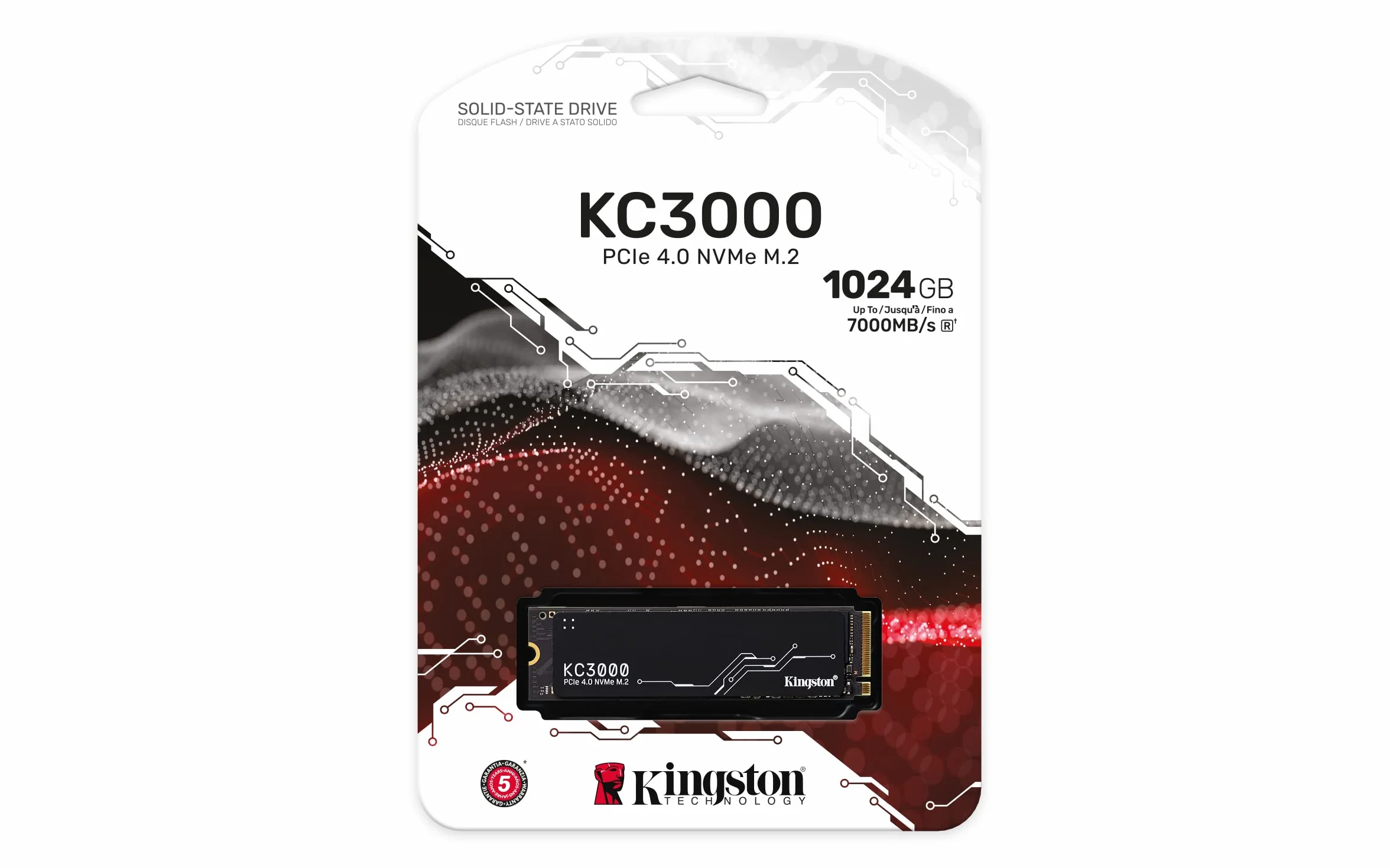 Kingston KC3000 PCIe 4.0 NVMe M.2 SSD - Storage ad alte prestazioni per PC desktop e laptop -SKC3000S/1024G