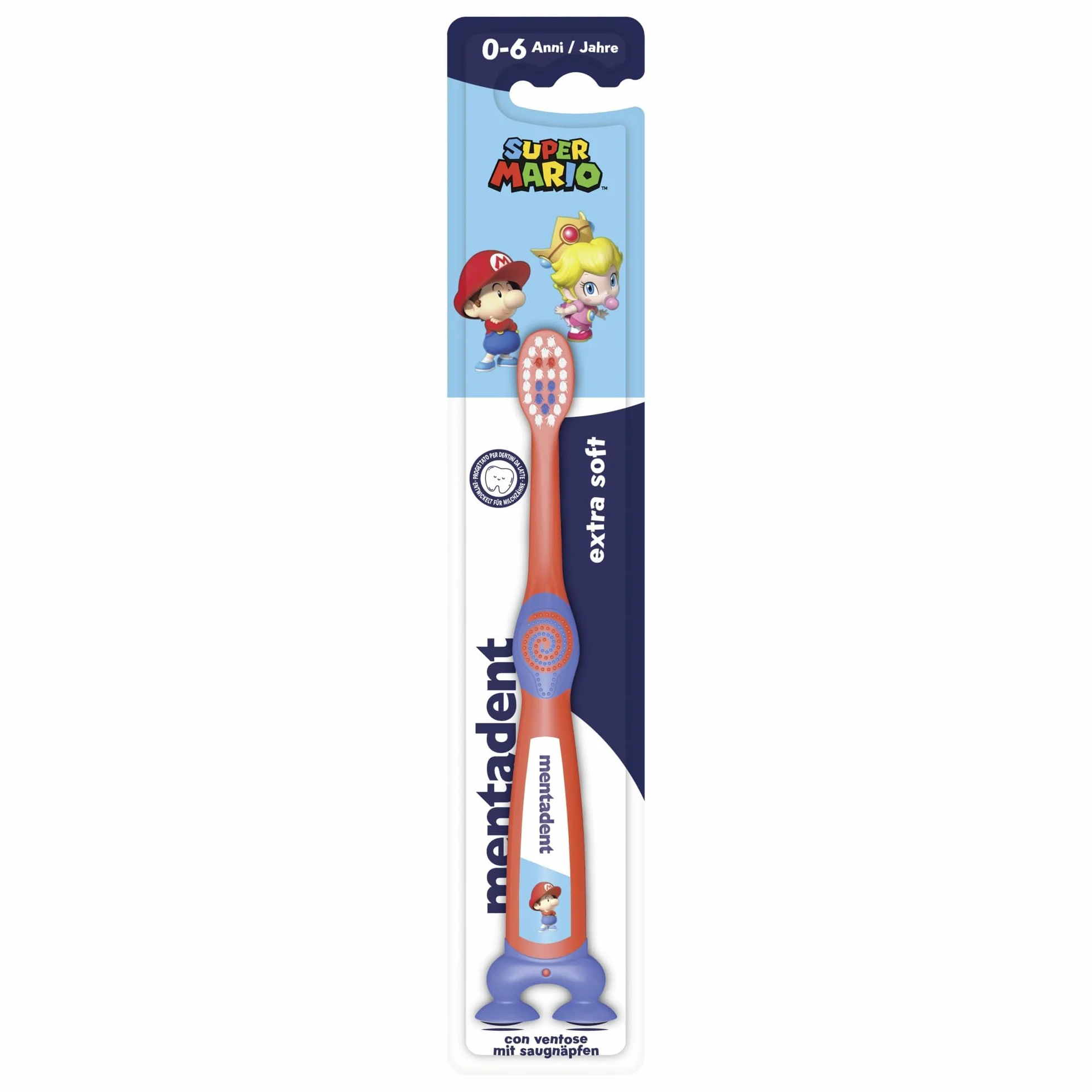Mentadent Spazzolino Kids Bambini 0-6 Anni Setole Morbide Punte Sottili Testina Piccola