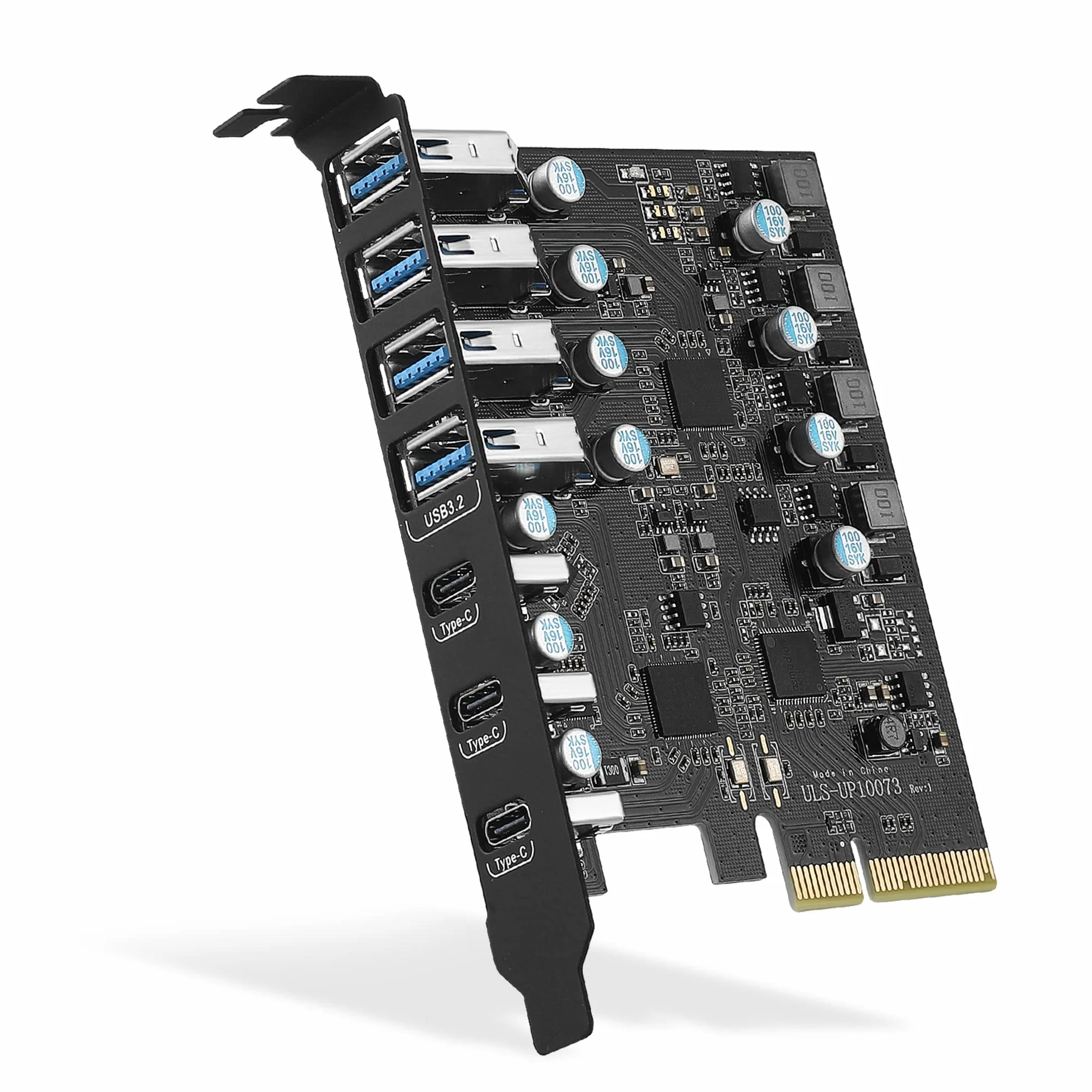 PCIe a Scheda di espansione USB 3.2 Gen 2 a 7 Porte (4 Type A + 3 Type C), 10 Gbps Scheda USB PCI Express PC Desktop Windows
