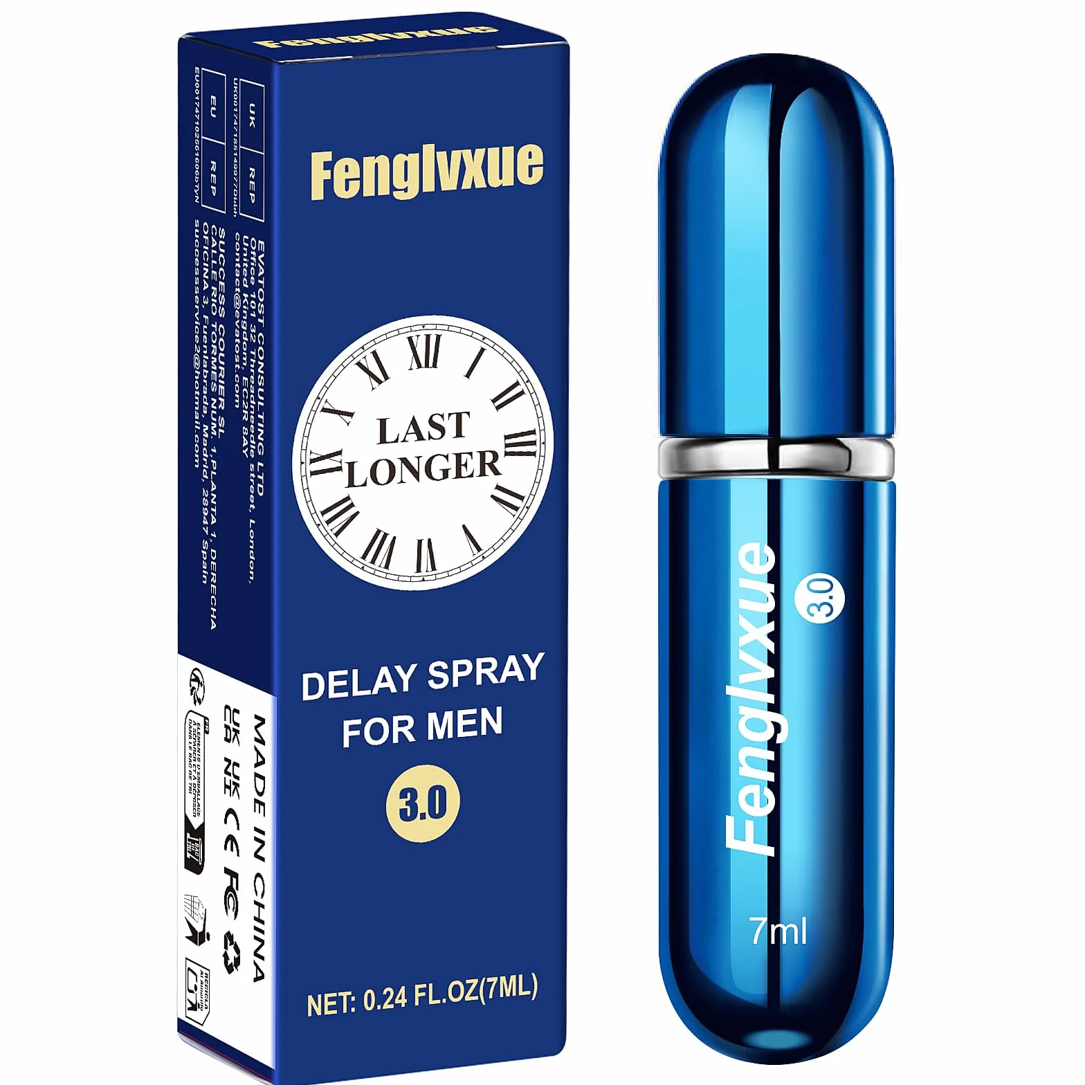 Spray Ritardante per Uomini, Delay Spray, Tecnologia 3.0, 0.24 Fl Oz (7 ML)