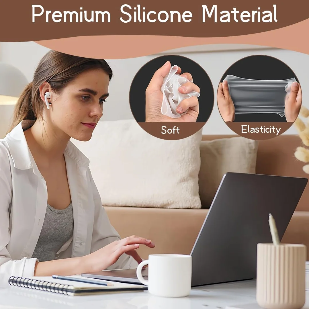 2 Pezzi Copritastiera PC Universale in Silicone, 13-14 Pollici, tastiera portatile accessori, Lavabile e Riutilizzabile, Copri Tastiera per Laptop