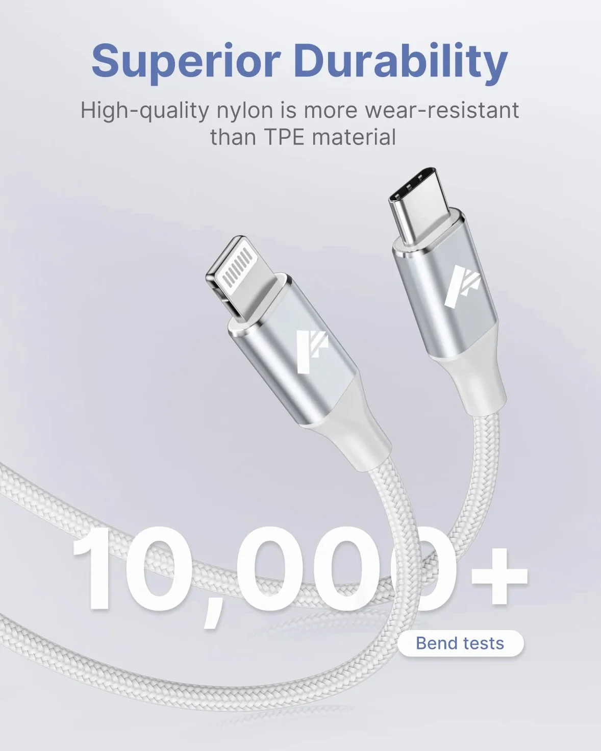 Cavo da USB C a Lightning da 0,9 m, cavo USB C per iPhone, certificato MFi, cavo di ricarica rapida, compatibile con iPhone 11 12 Pro Max X XS XR 8 7 6s Plus SE, iPad