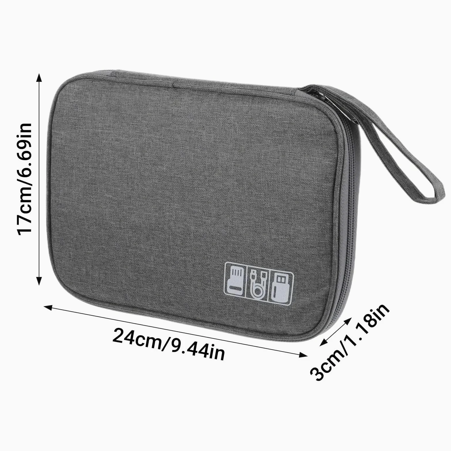 Borsa Portacavi 2 Pezzi Borsa Portacavi Portatile Custodia Elettronica Da Viaggio Multifunzionale For Accessori Digitali Per Cavo(Grey)